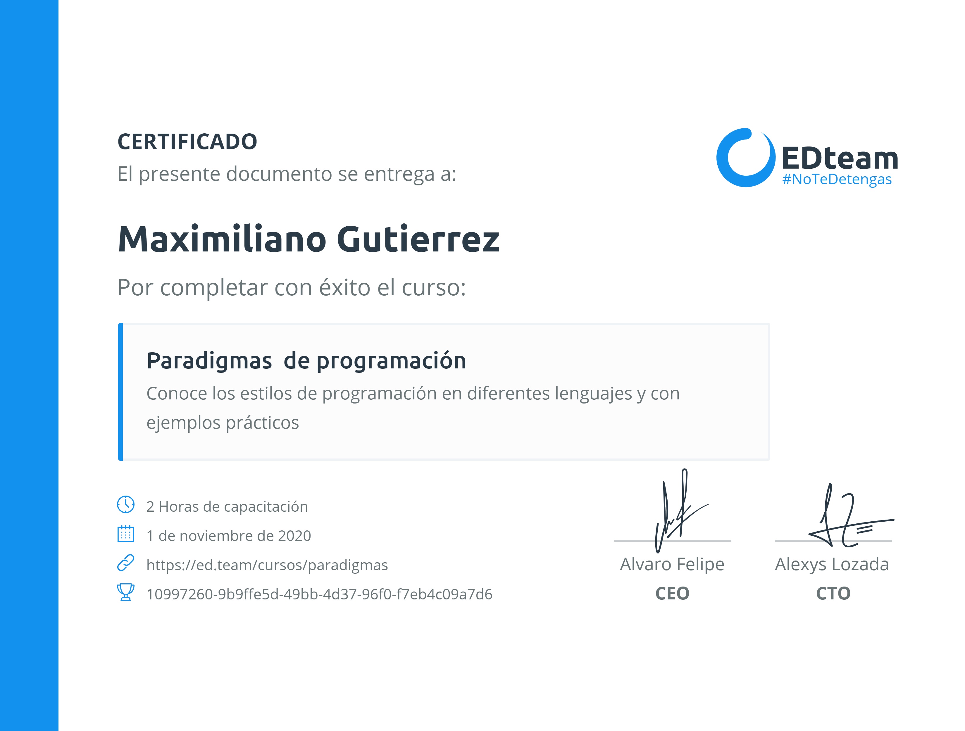 Certificado de curso