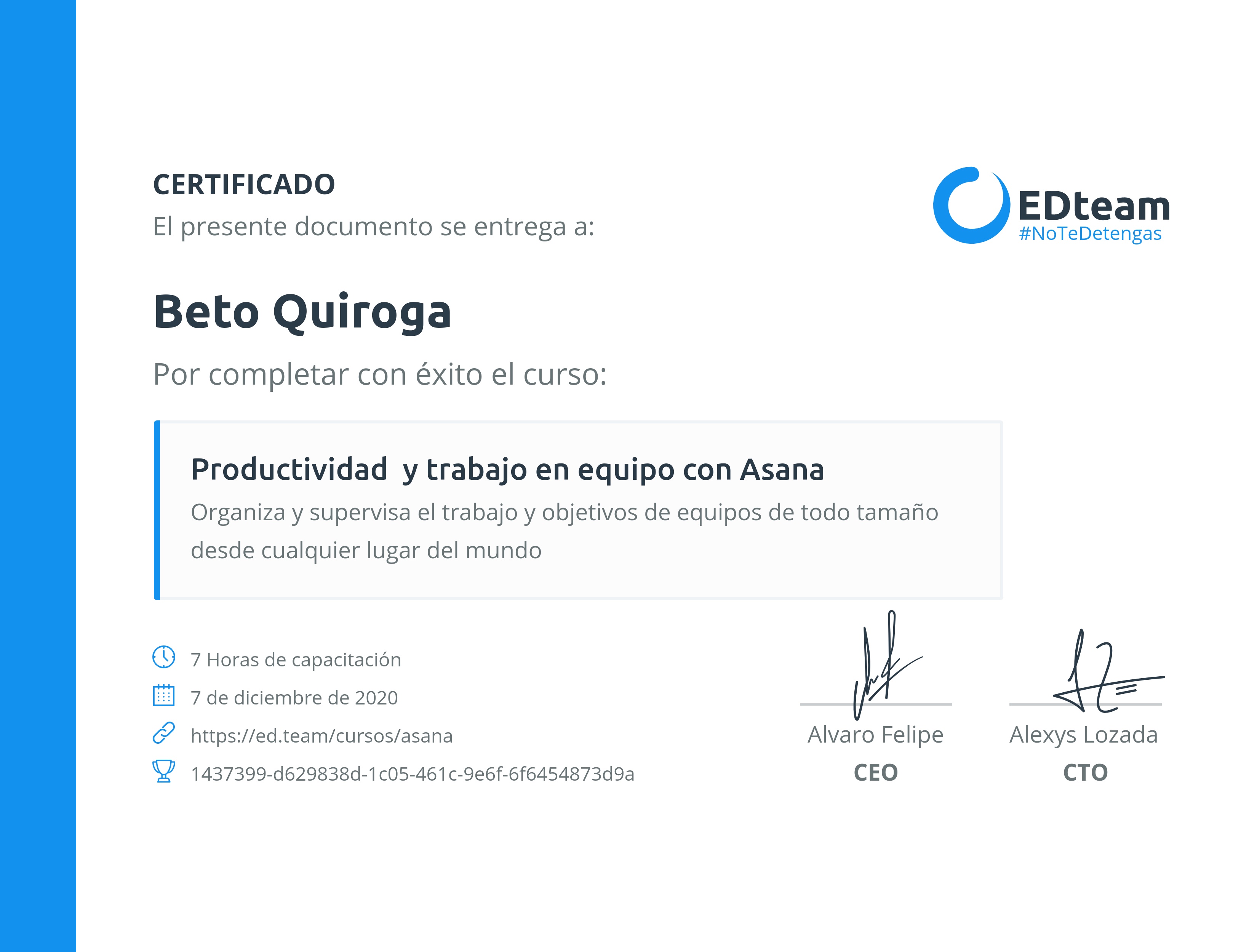 Certificado de curso