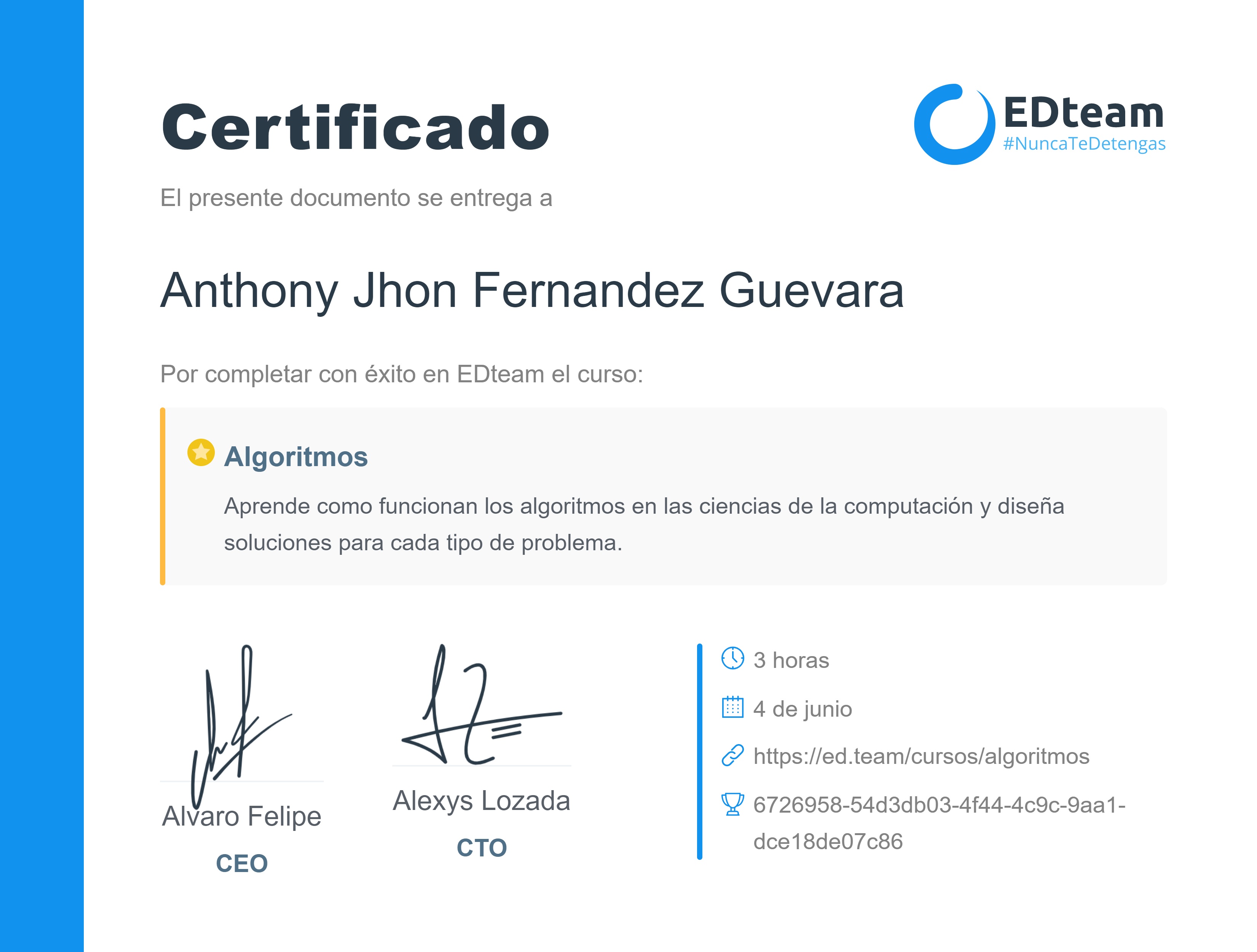 Certificado de curso