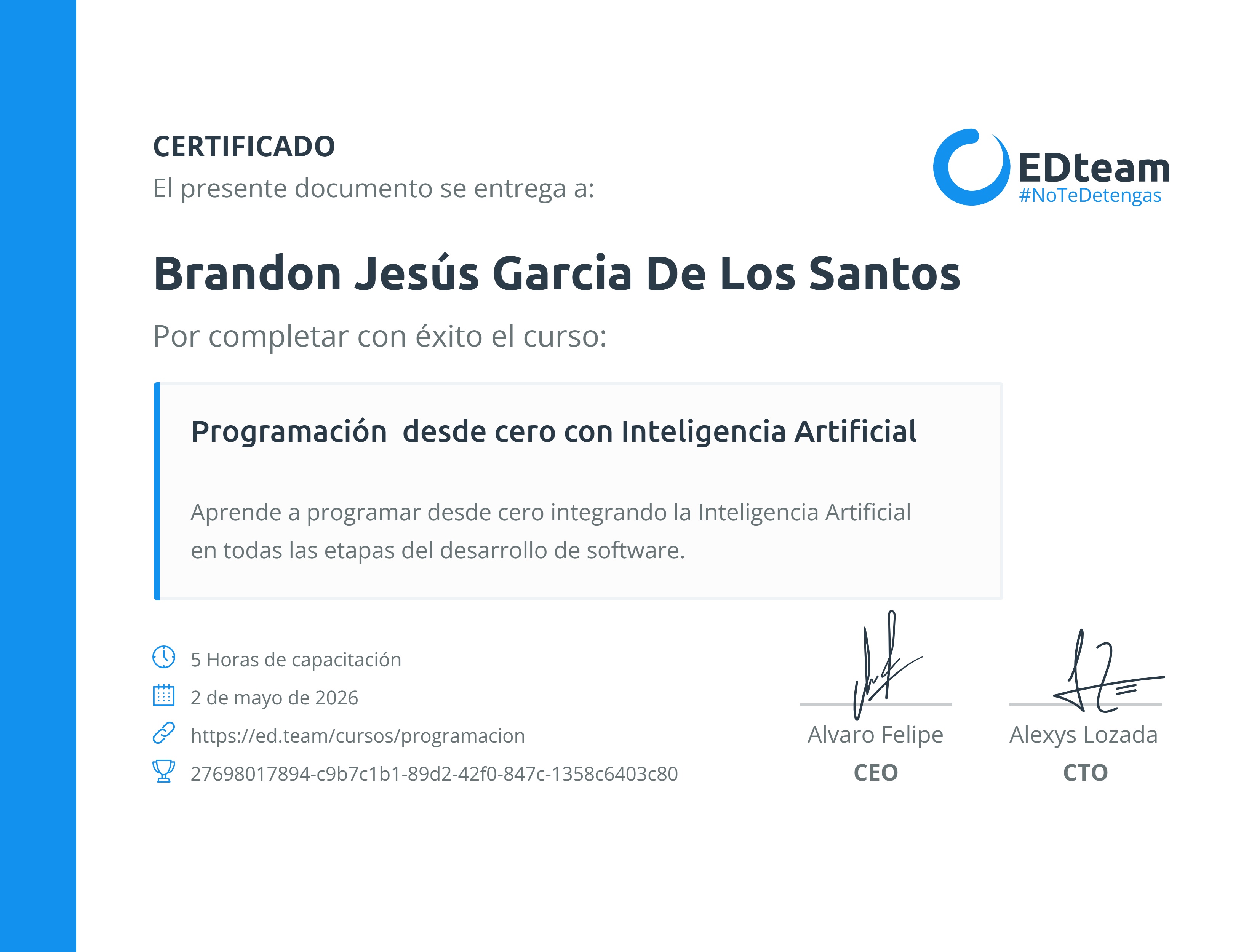 Certificado de curso
