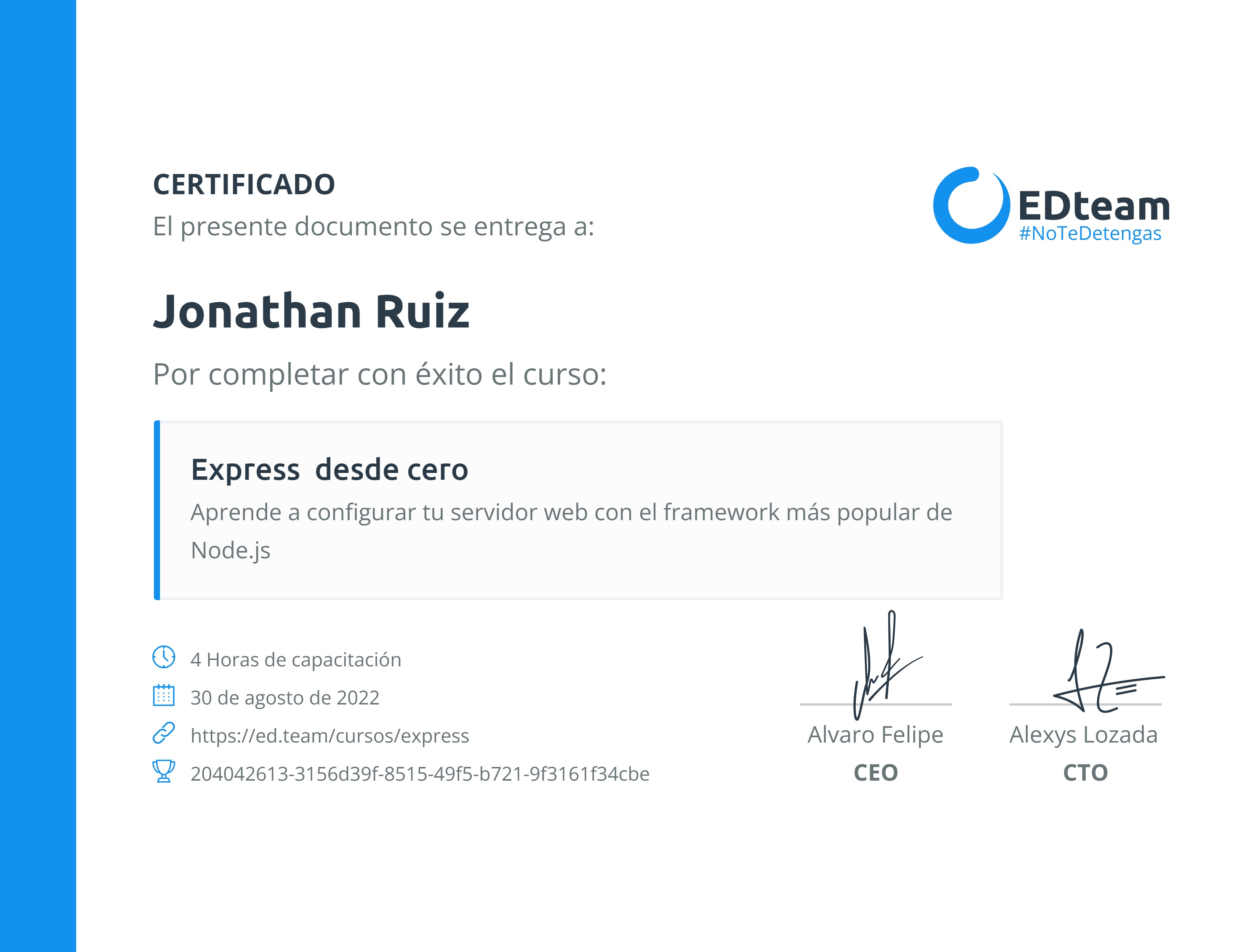 Certificado de curso