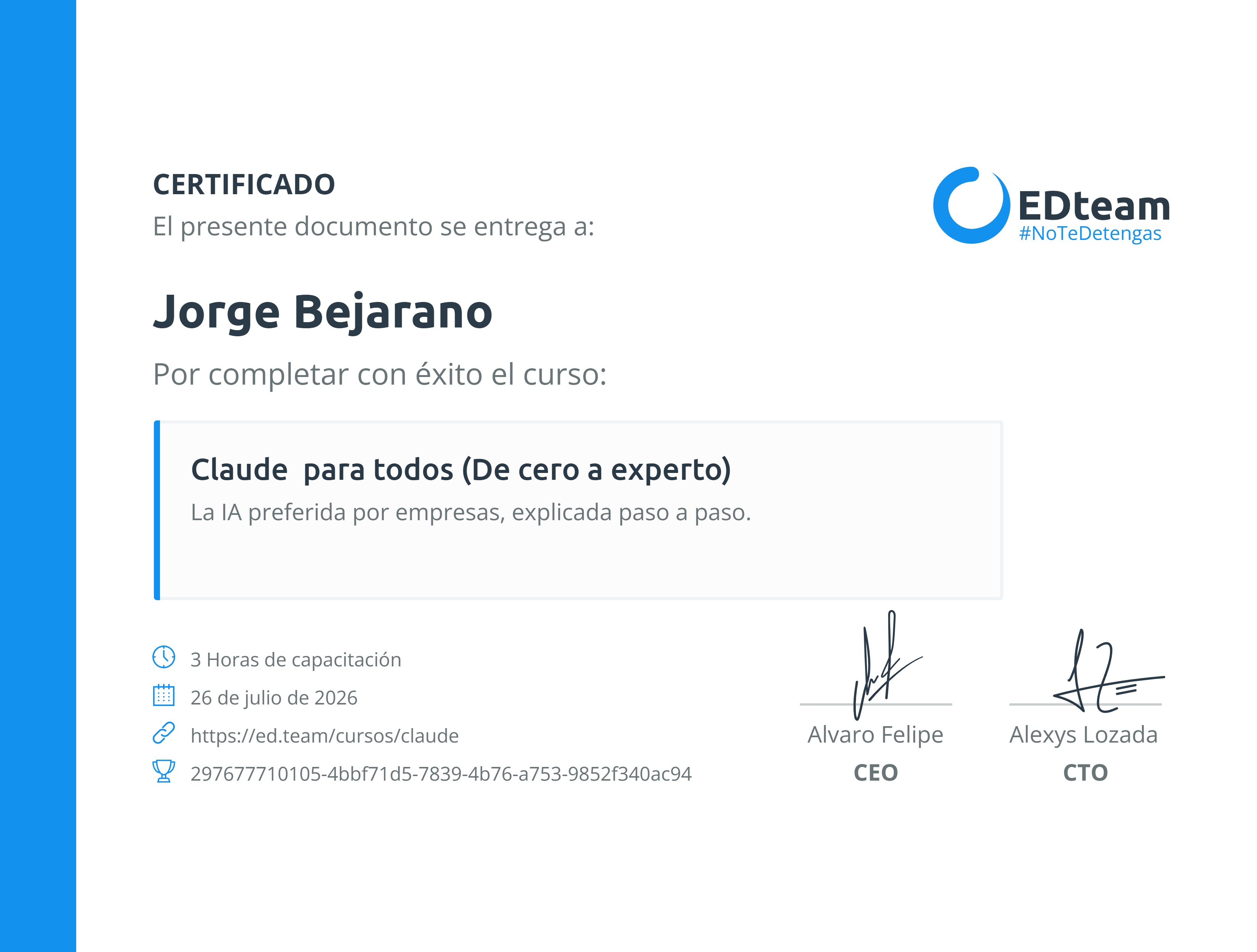 Certificado de curso