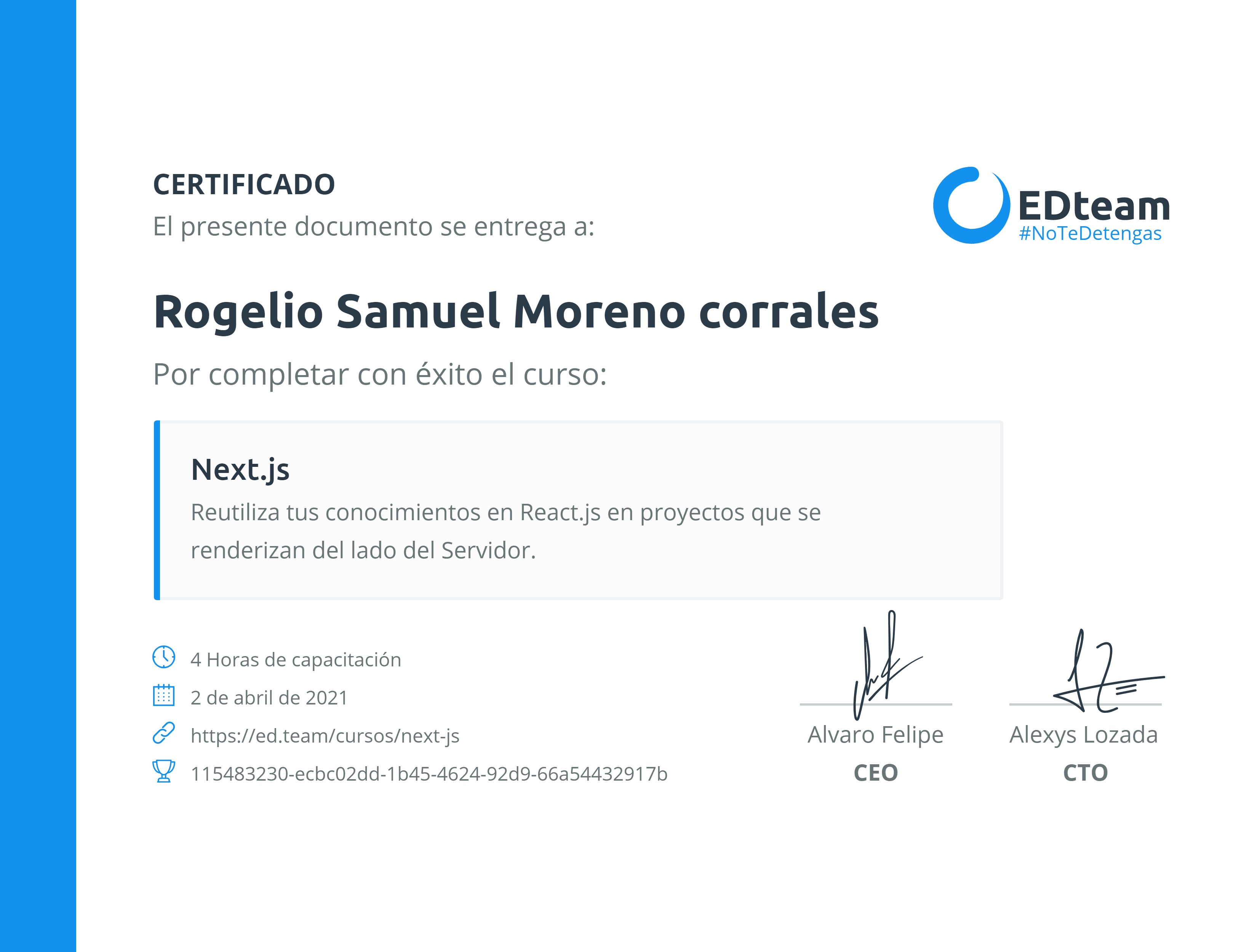 Certificado de curso