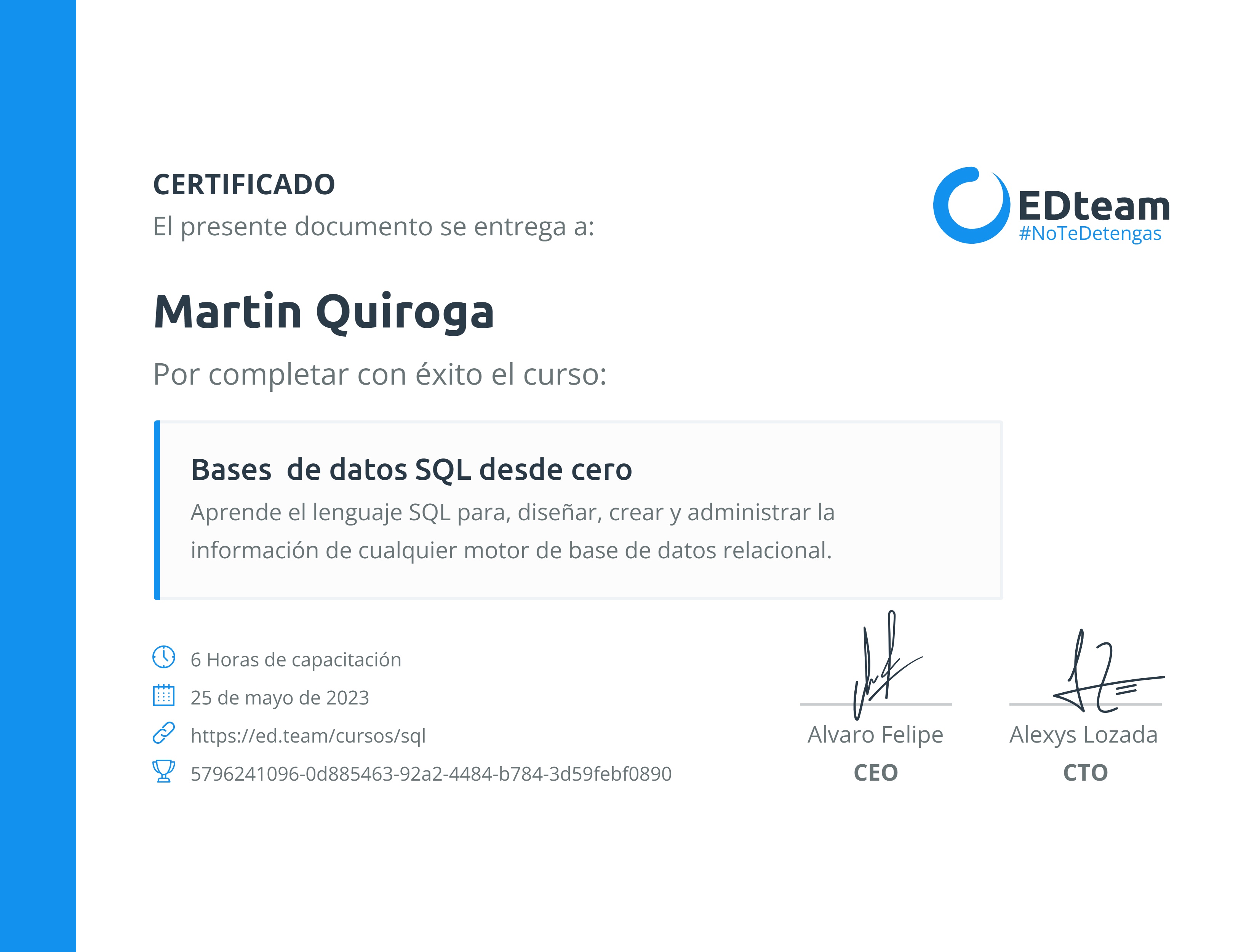 Certificado de curso