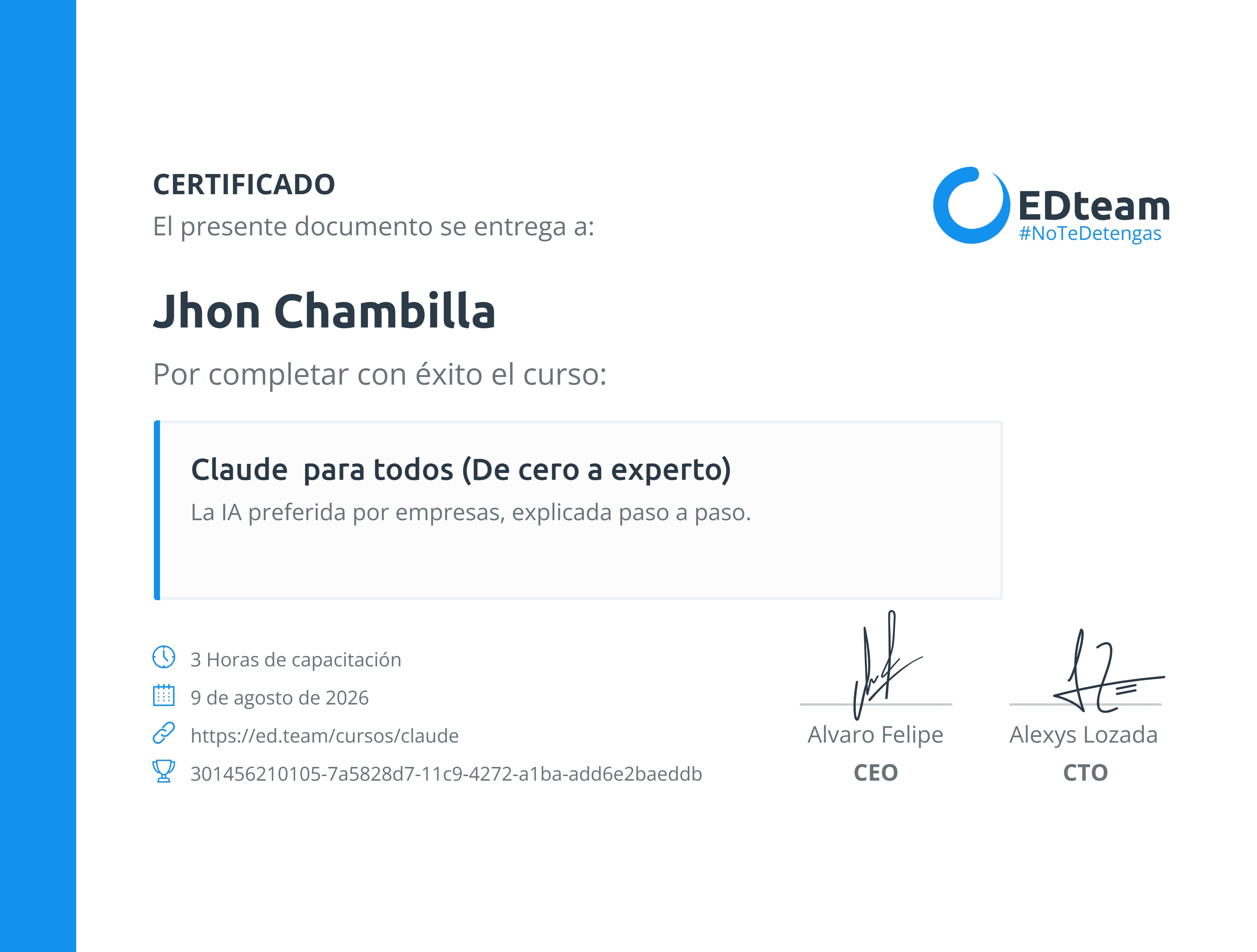 Certificado de curso