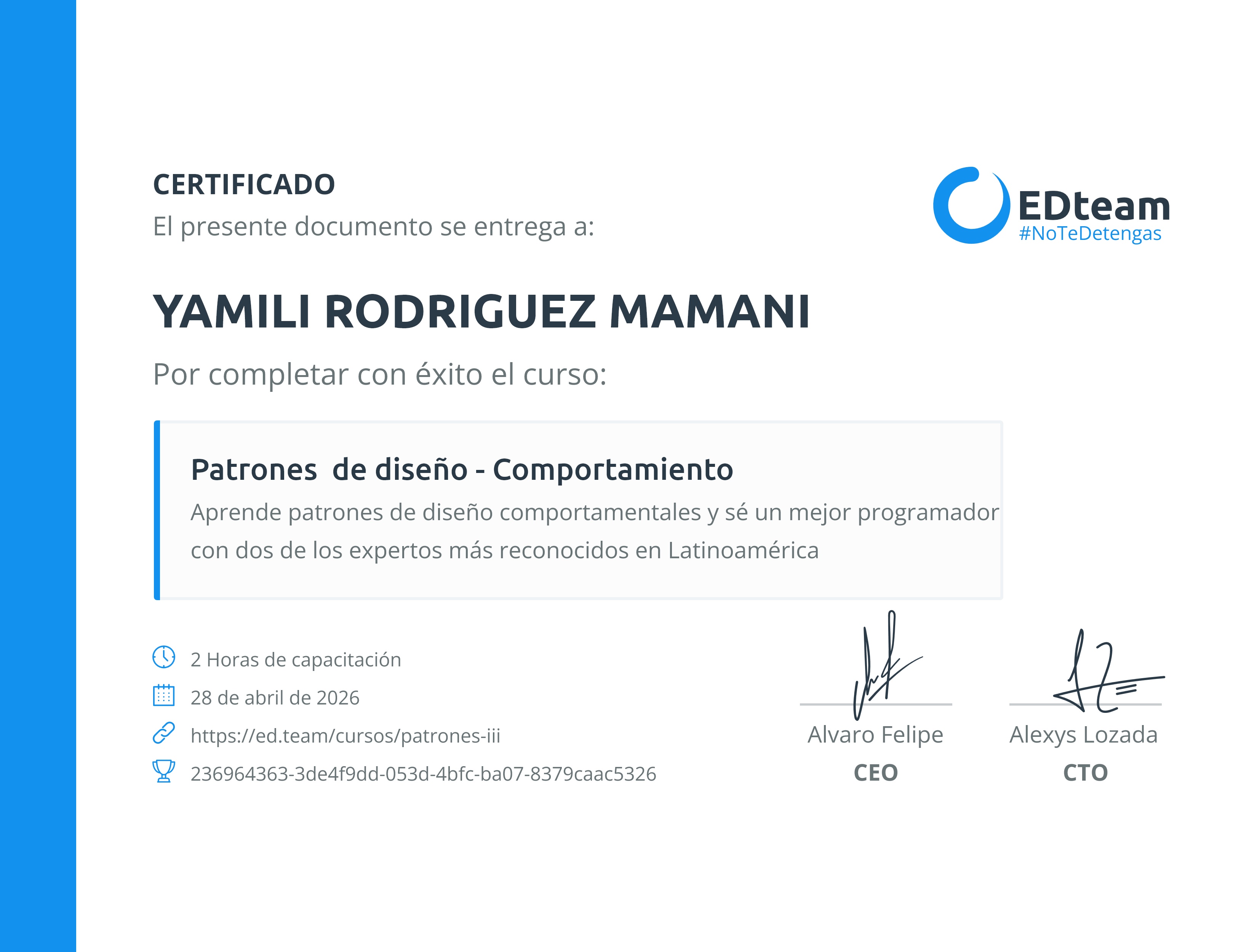 Certificado de curso