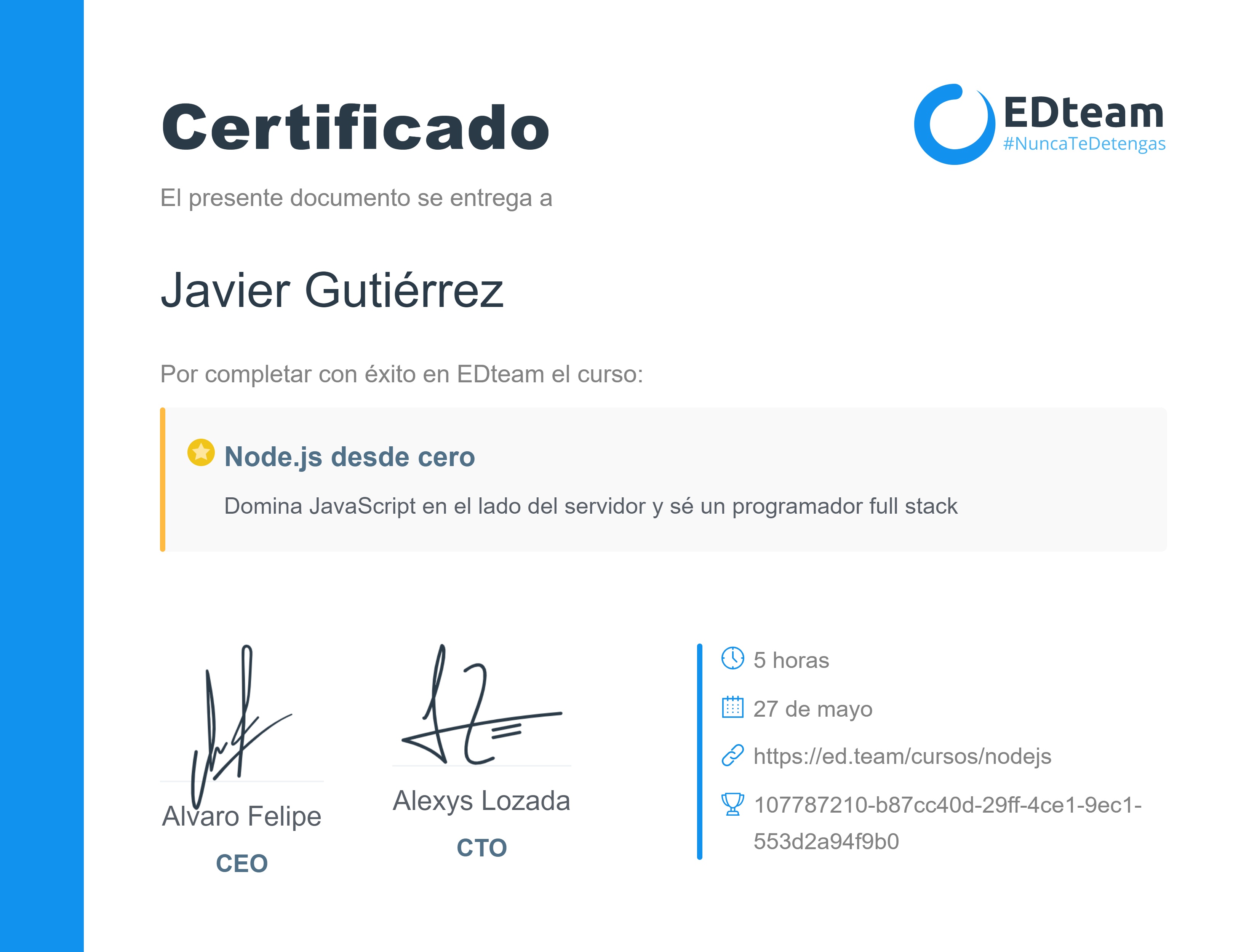 Certificado de curso