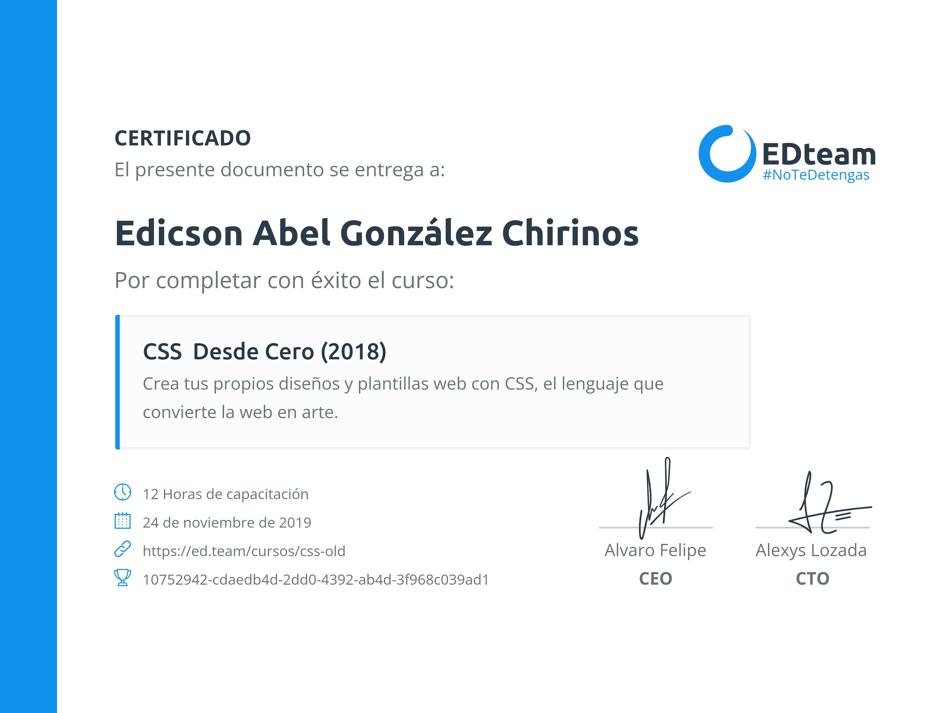 Certificado de curso