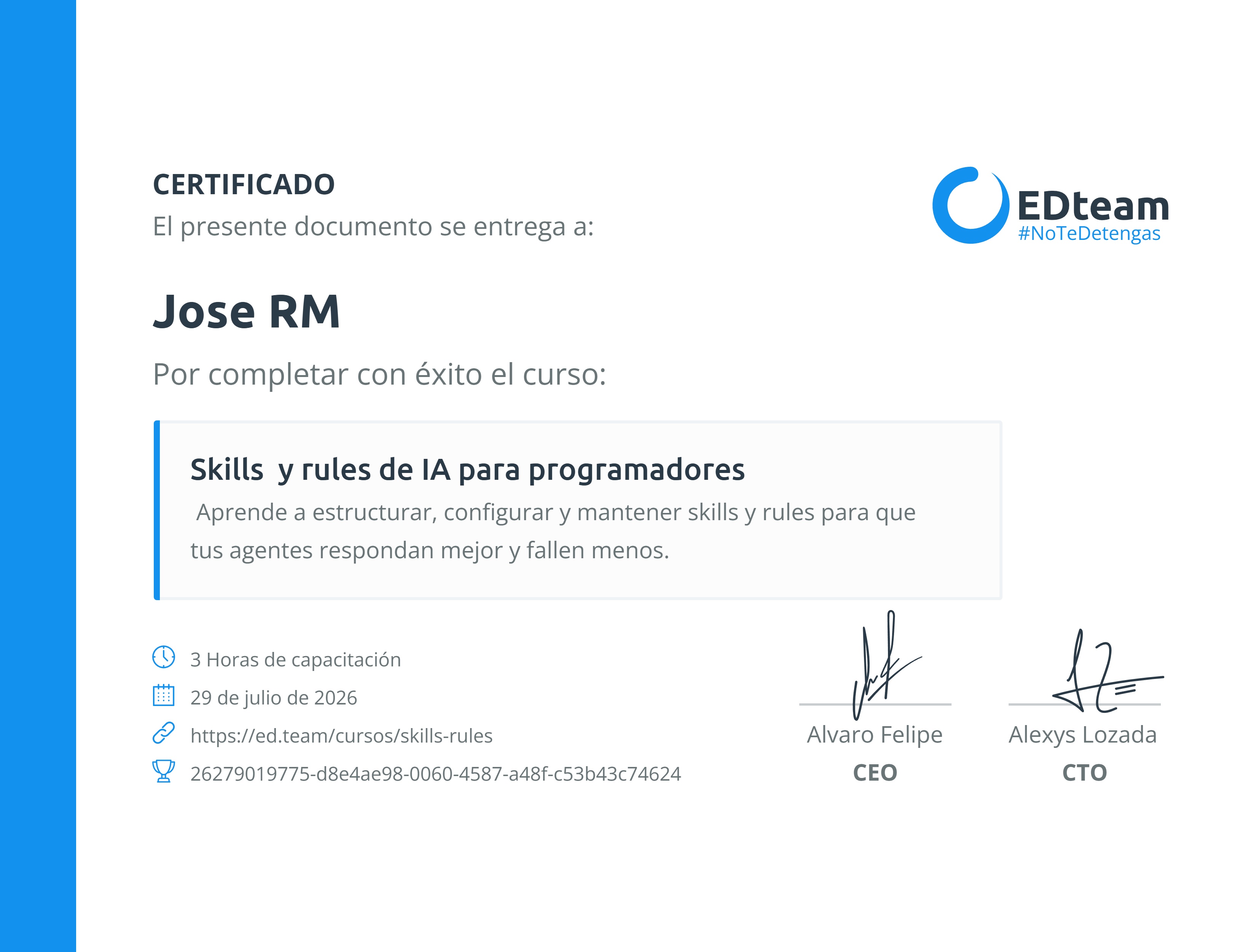 Certificado de curso