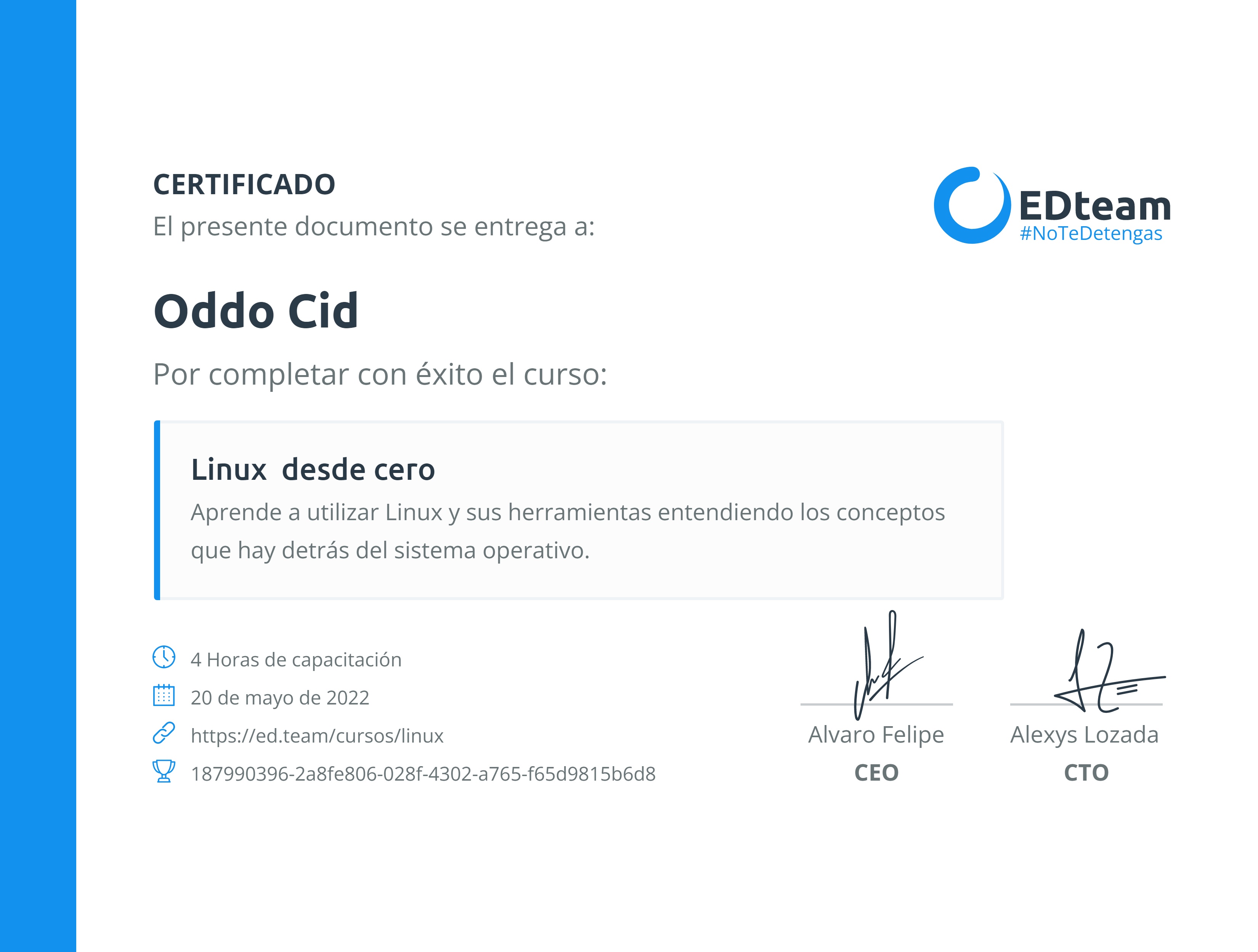 Certificado de curso