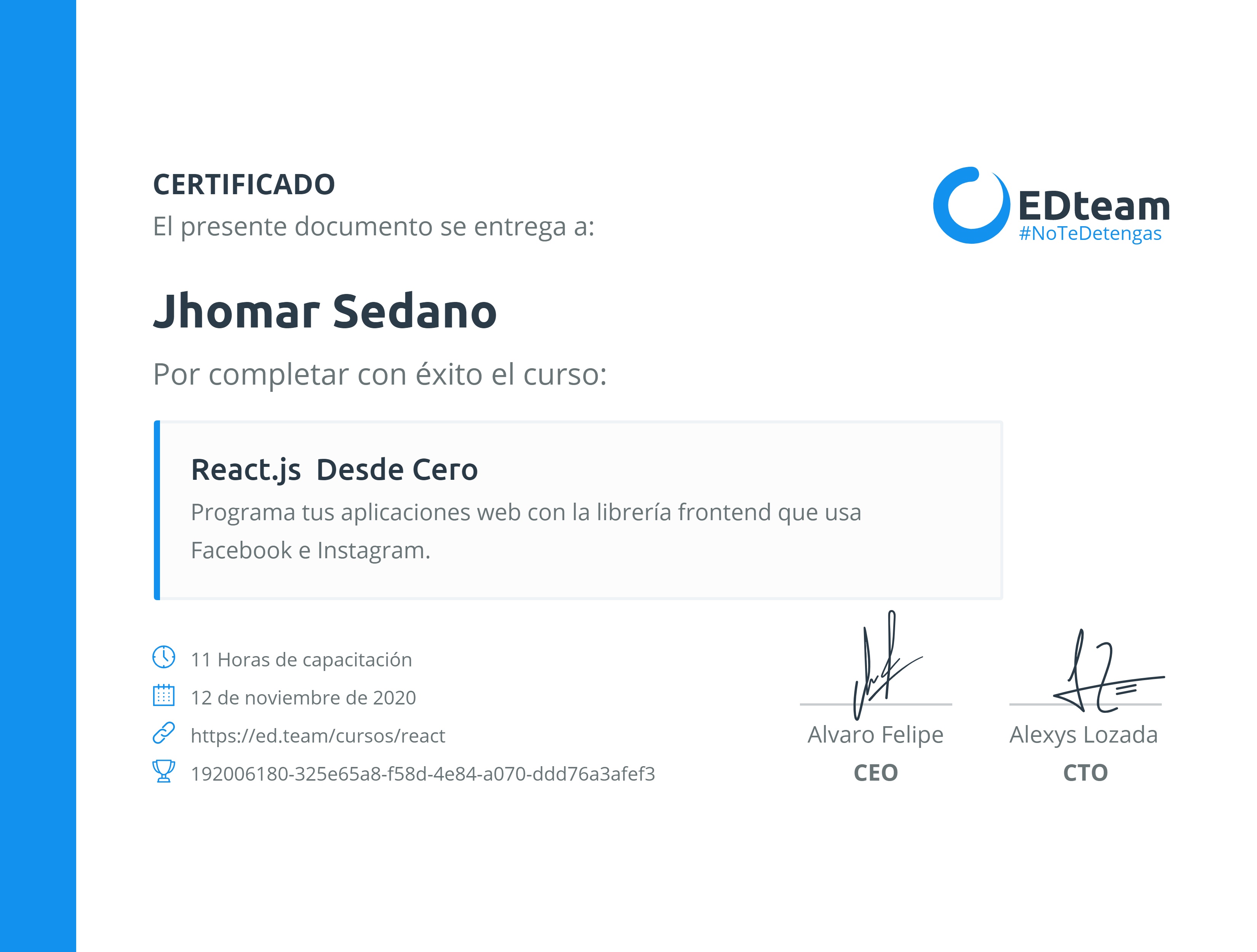Certificado de curso
