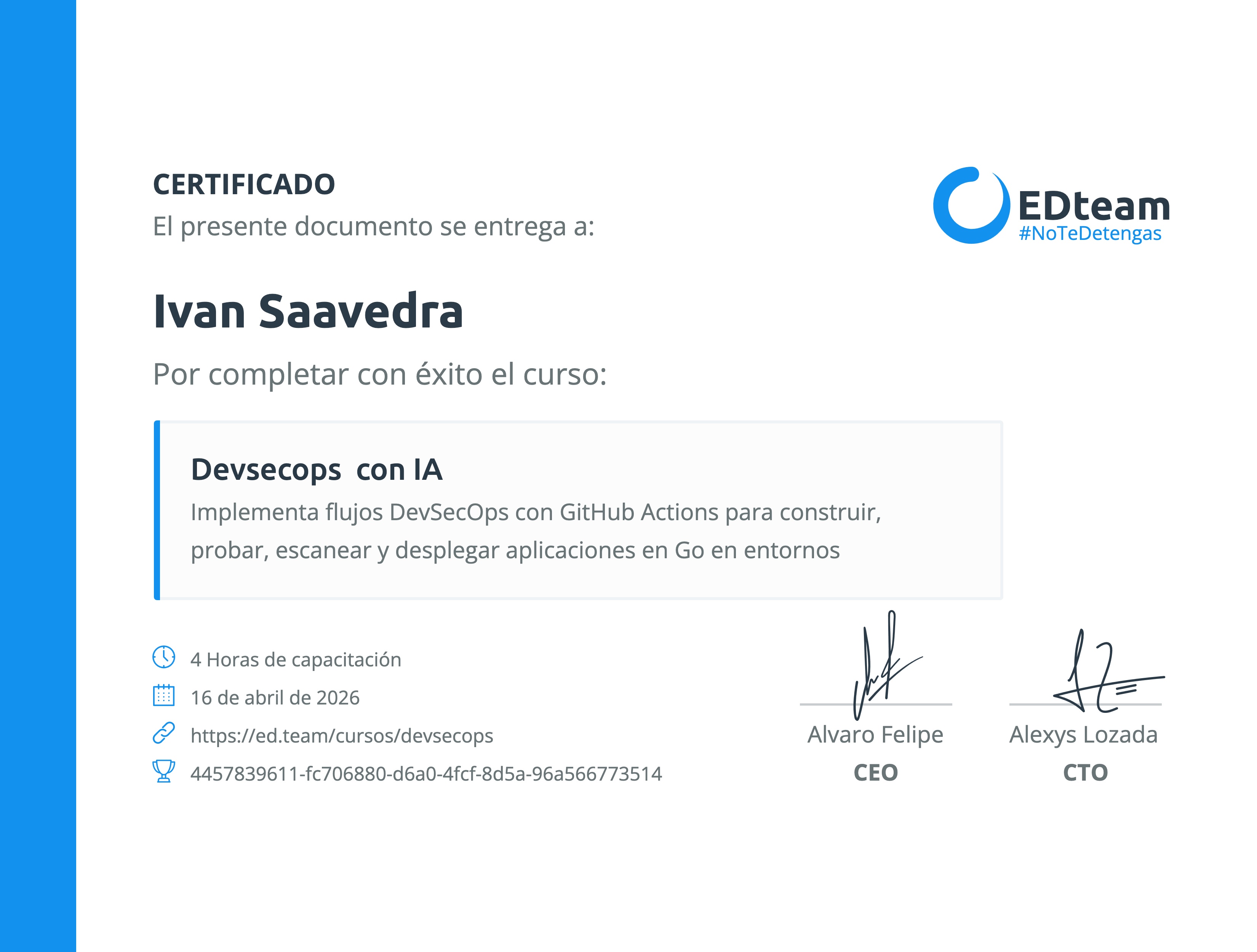 Certificado de curso