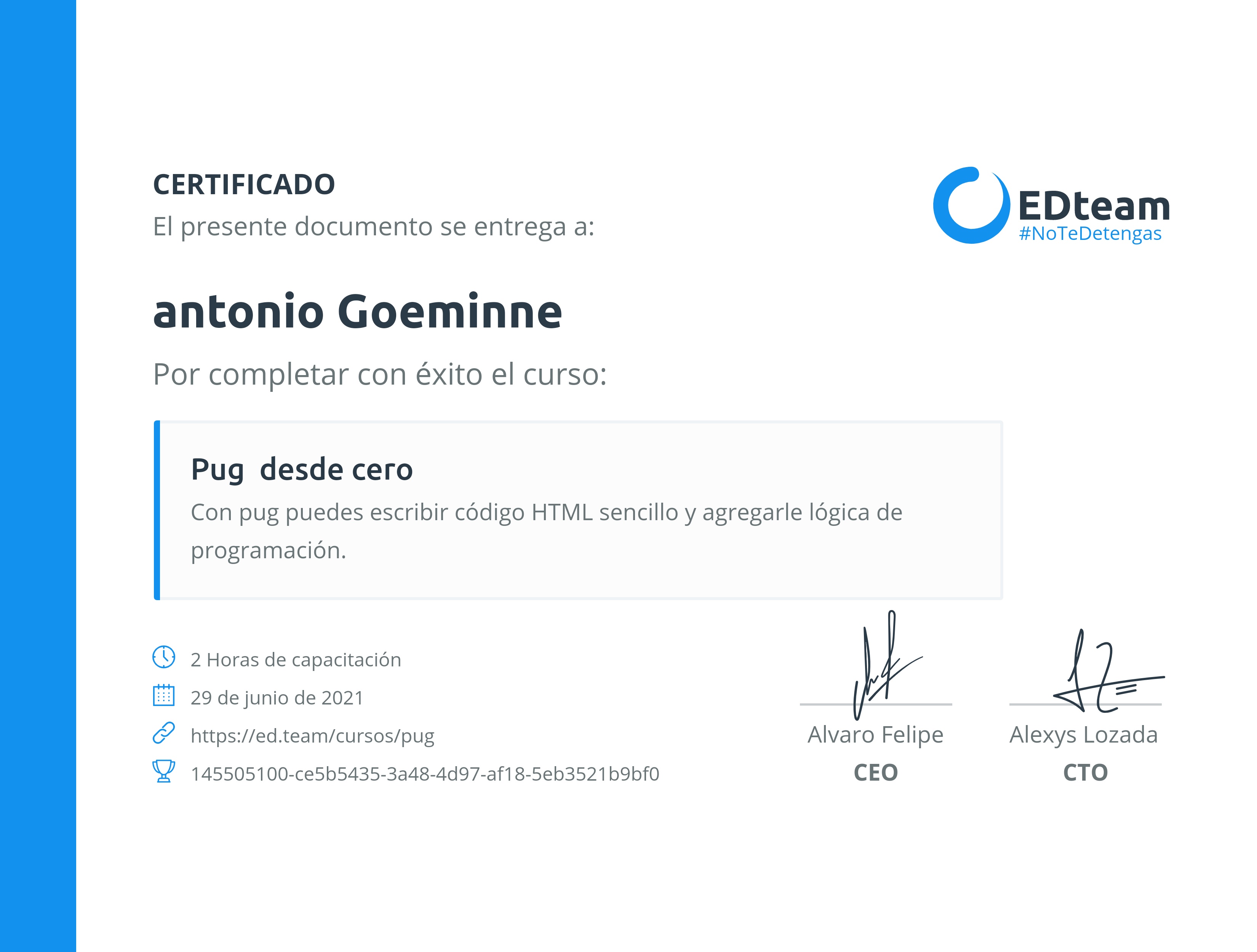 Certificado de curso