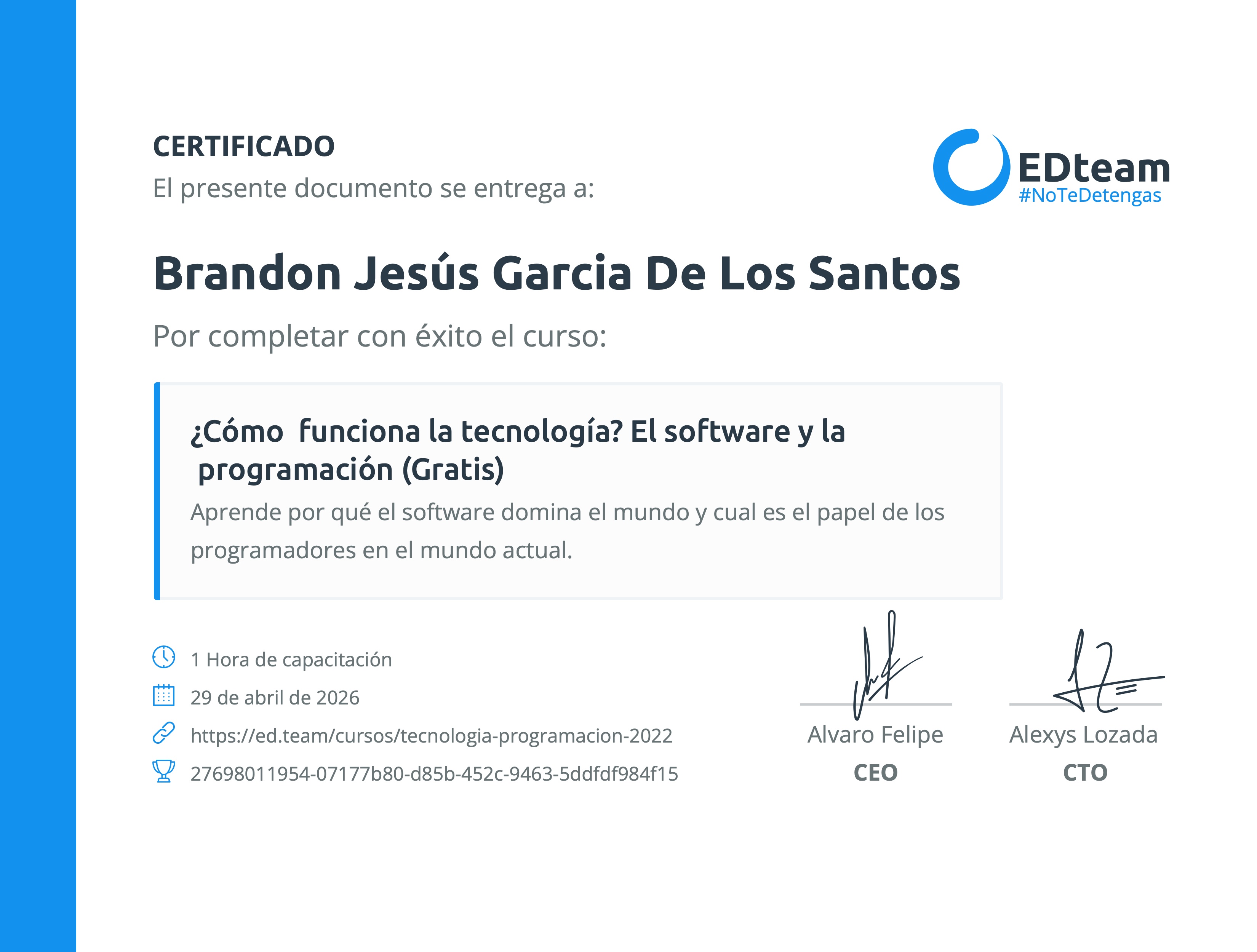 Certificado de curso