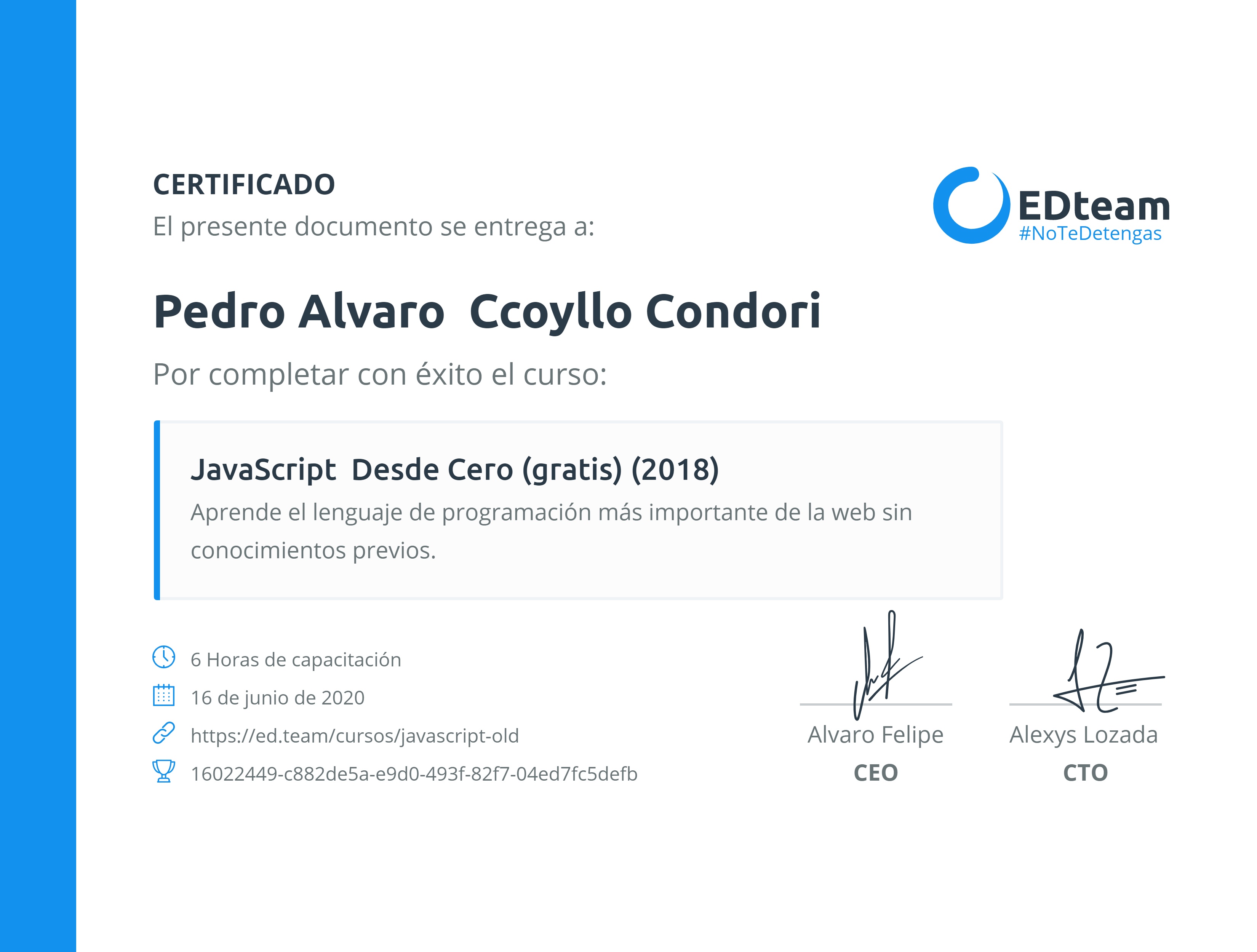 Certificado de curso