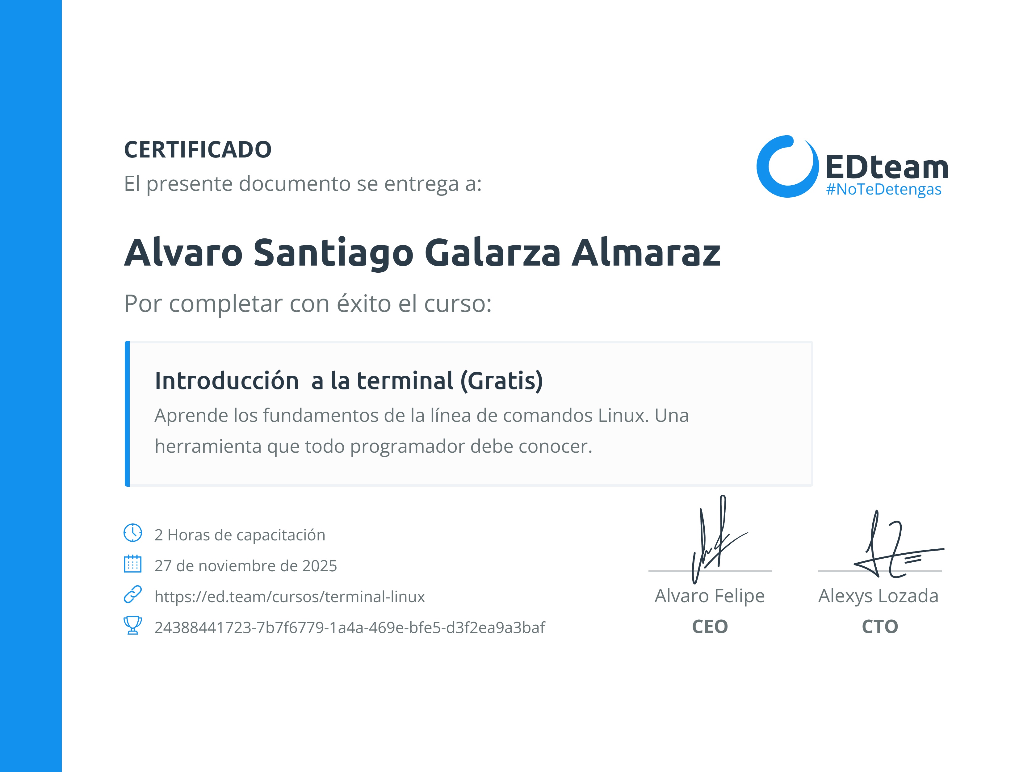 Certificado de curso