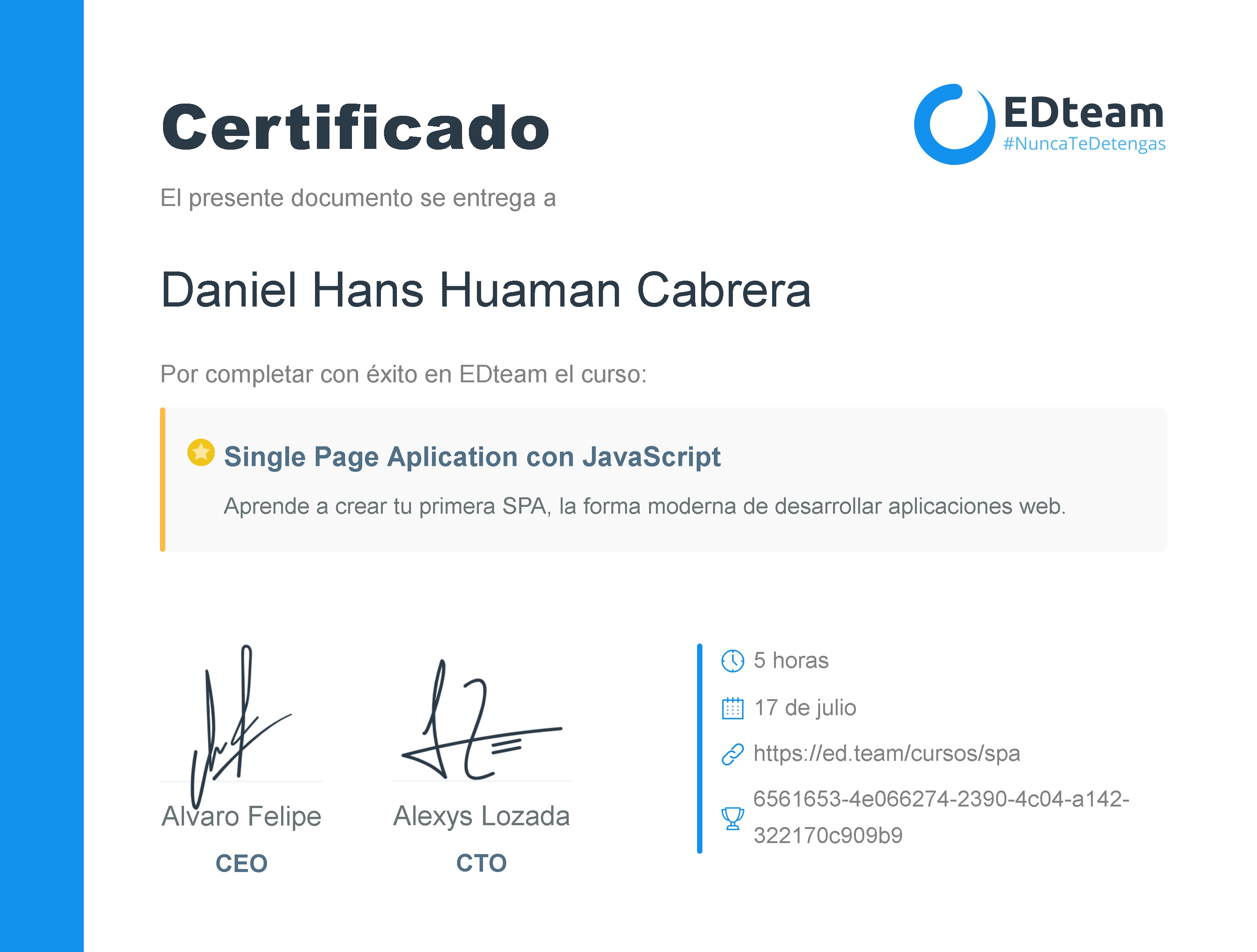 Certificado de curso