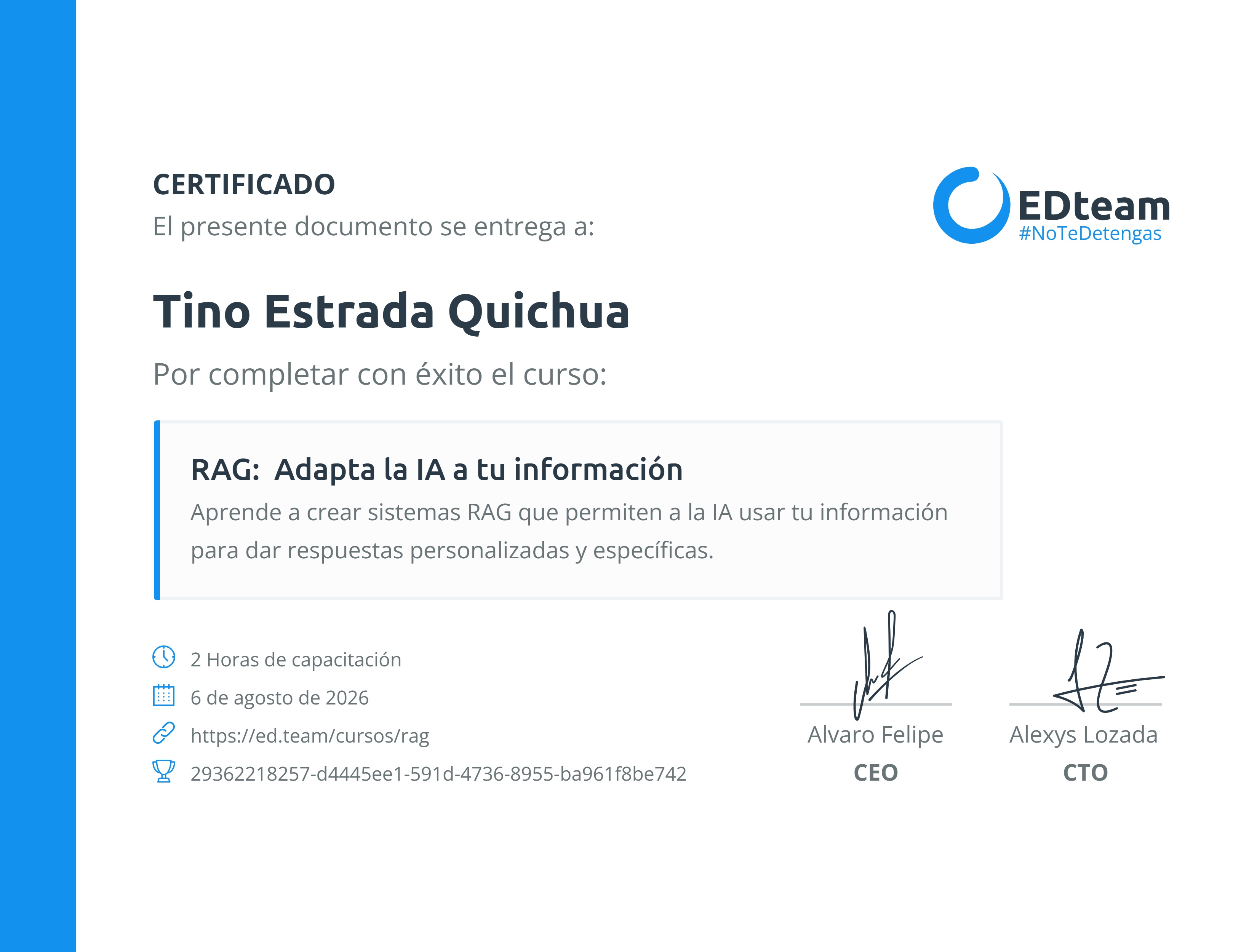 Certificado de curso