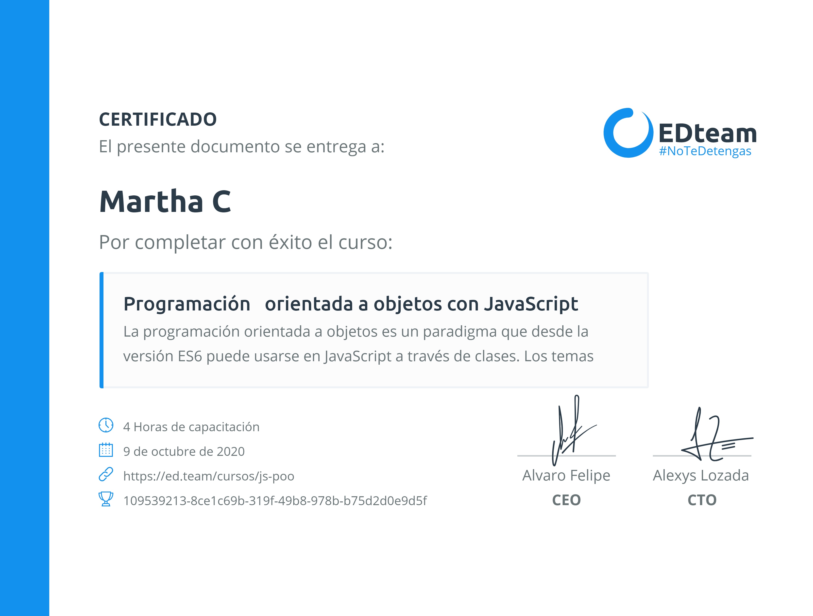 Certificado de curso