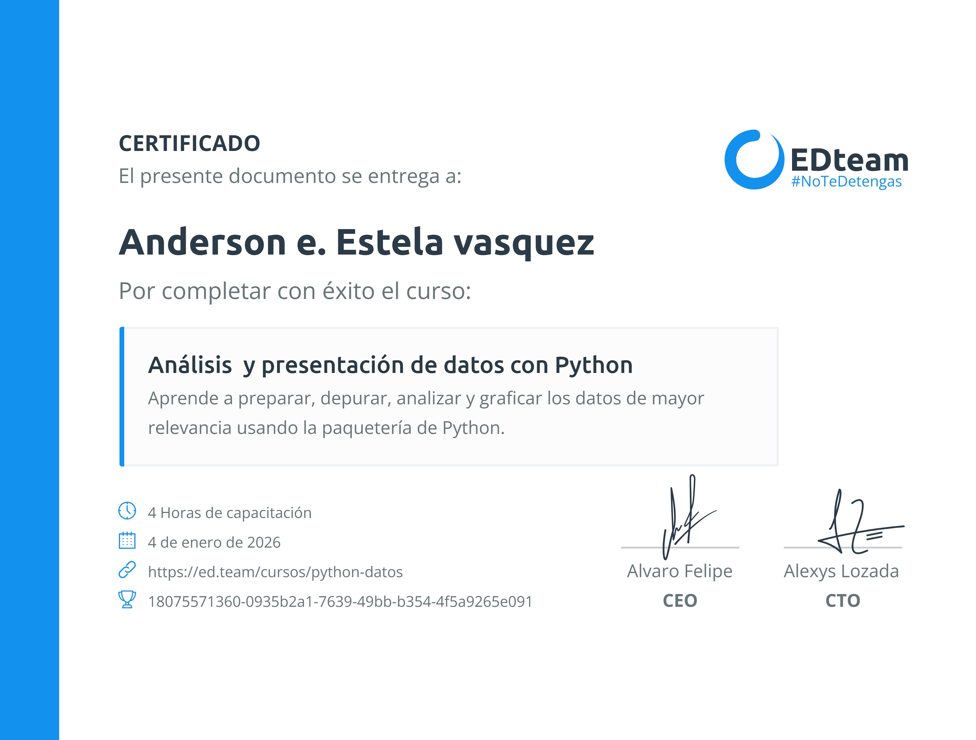 Certificado de curso