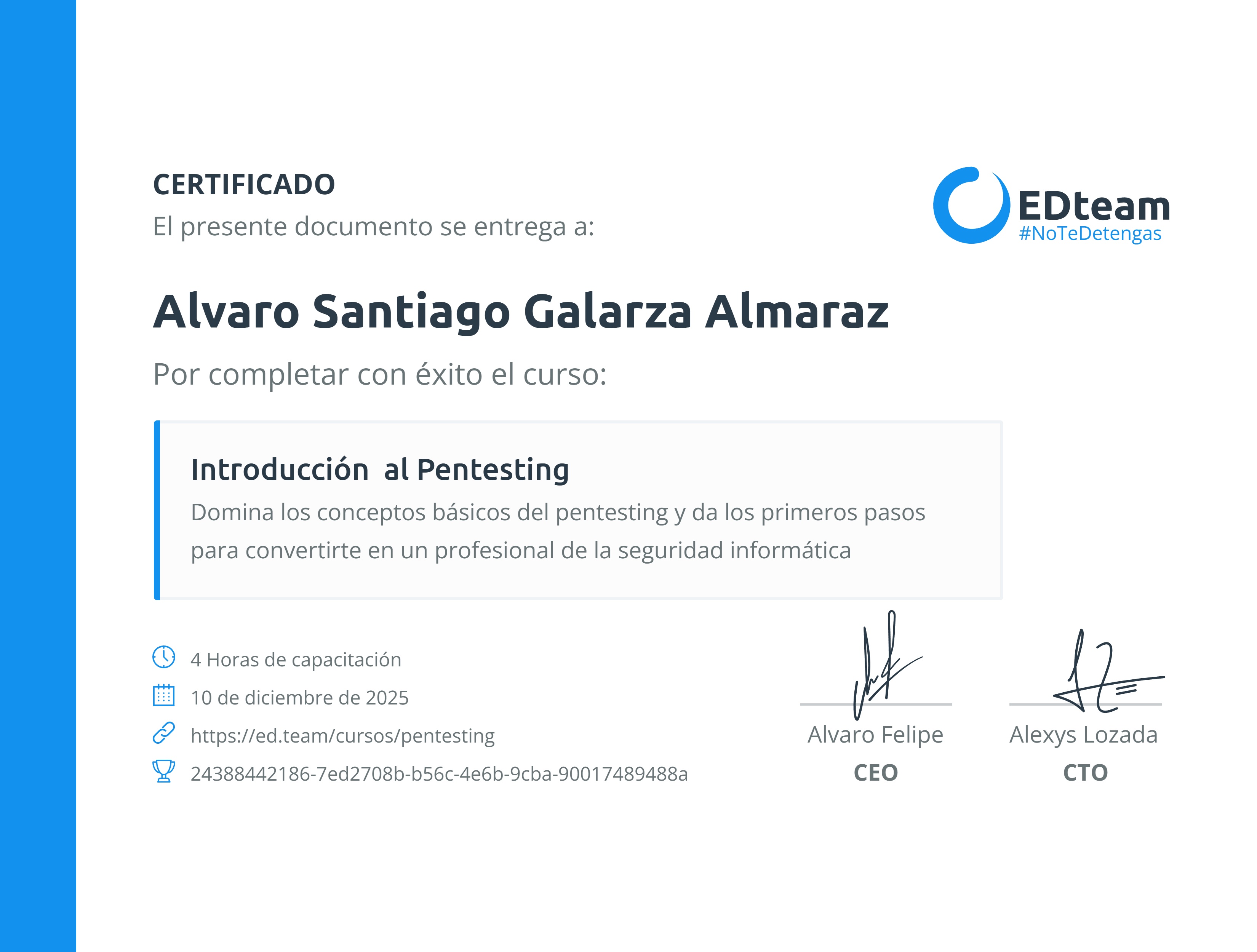 Certificado de curso