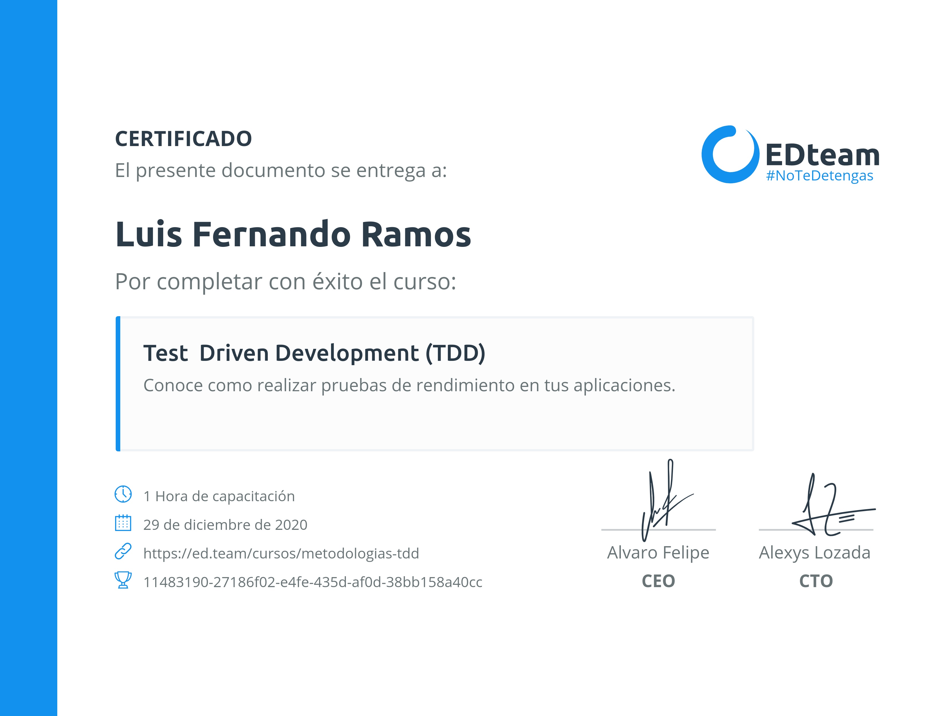 Certificado de curso