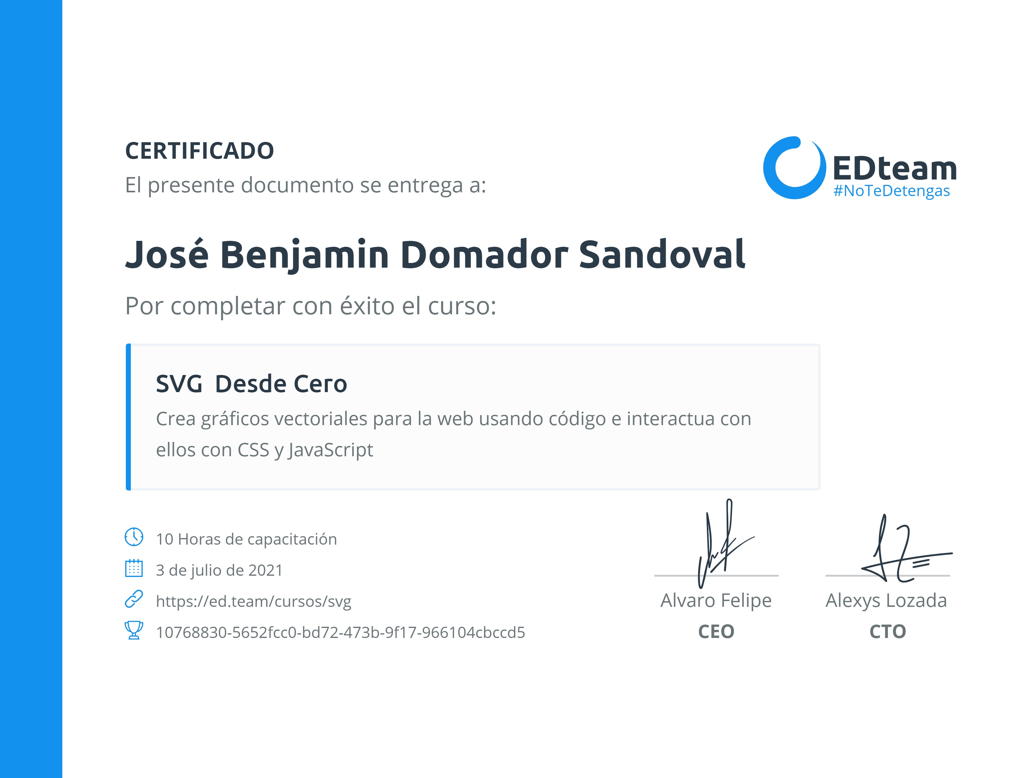 Certificado de curso