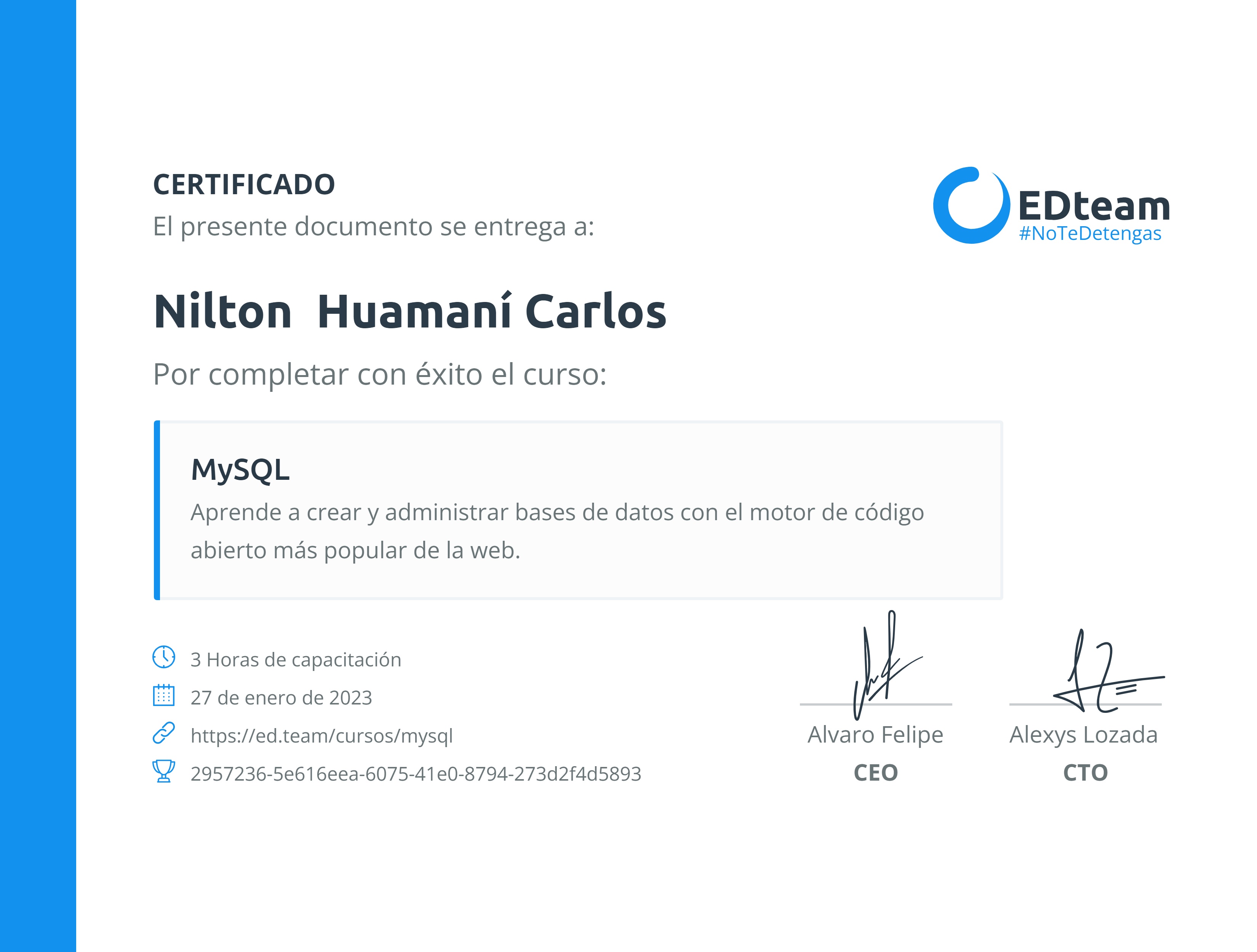 Certificado de curso