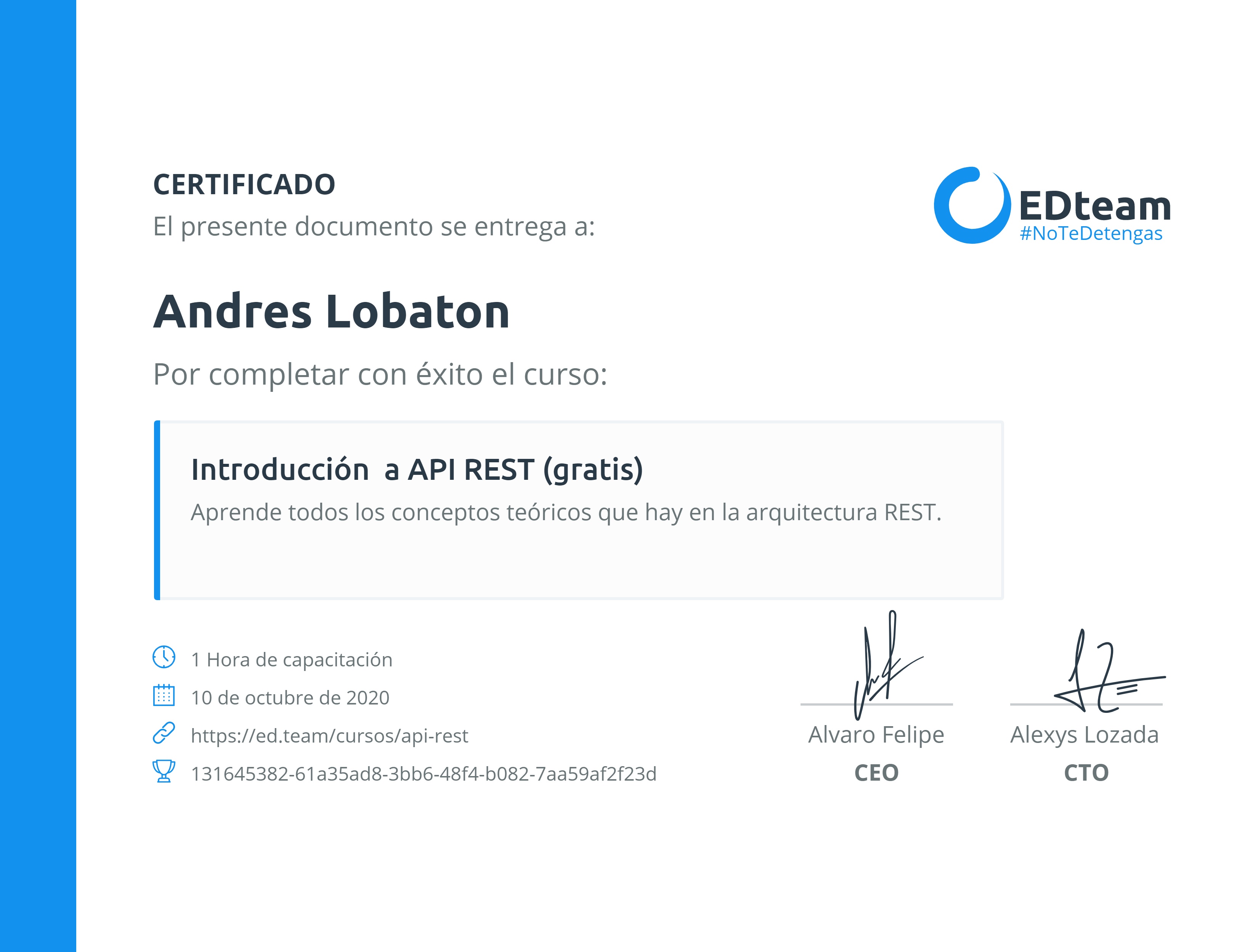 Certificado de curso