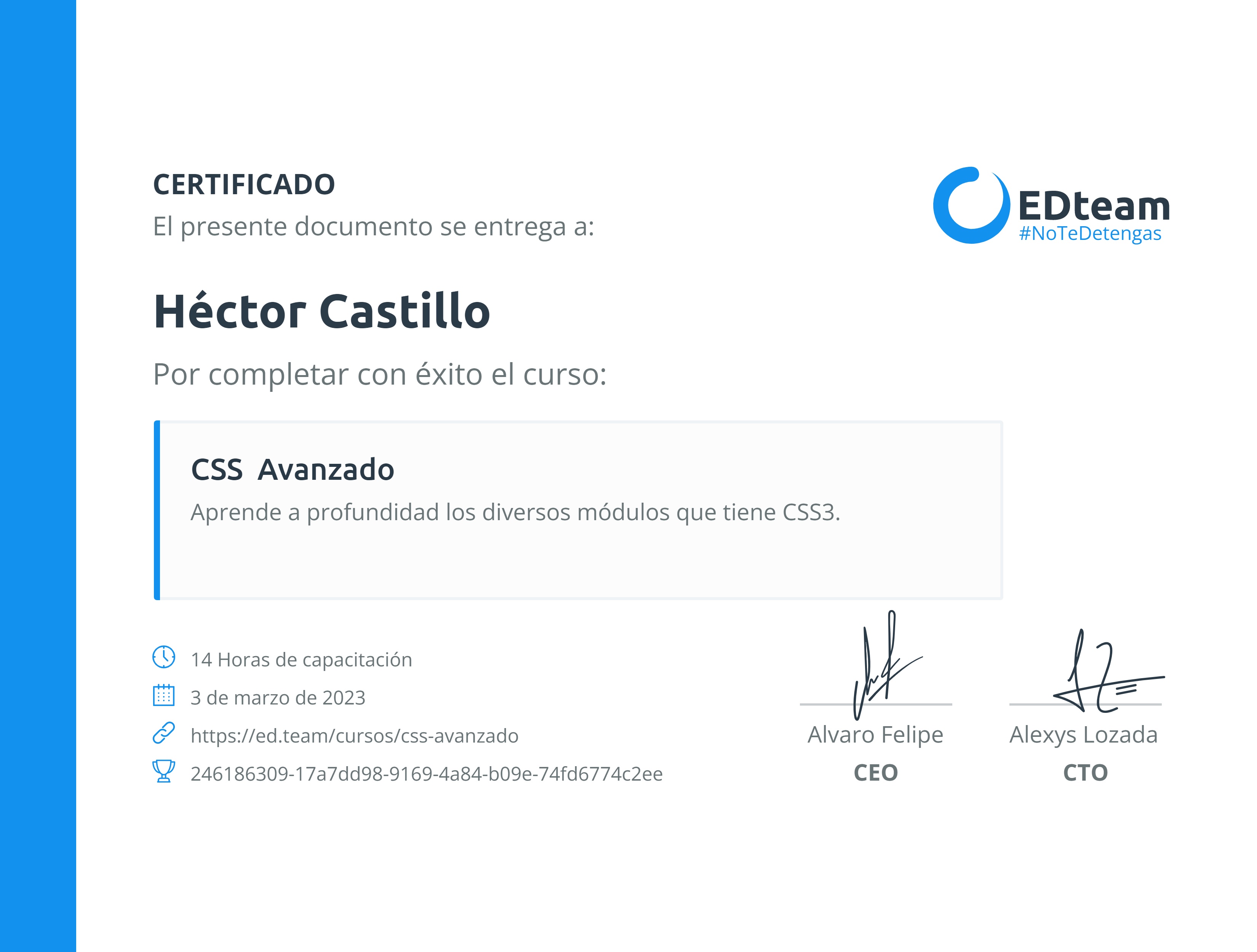 Certificado de curso