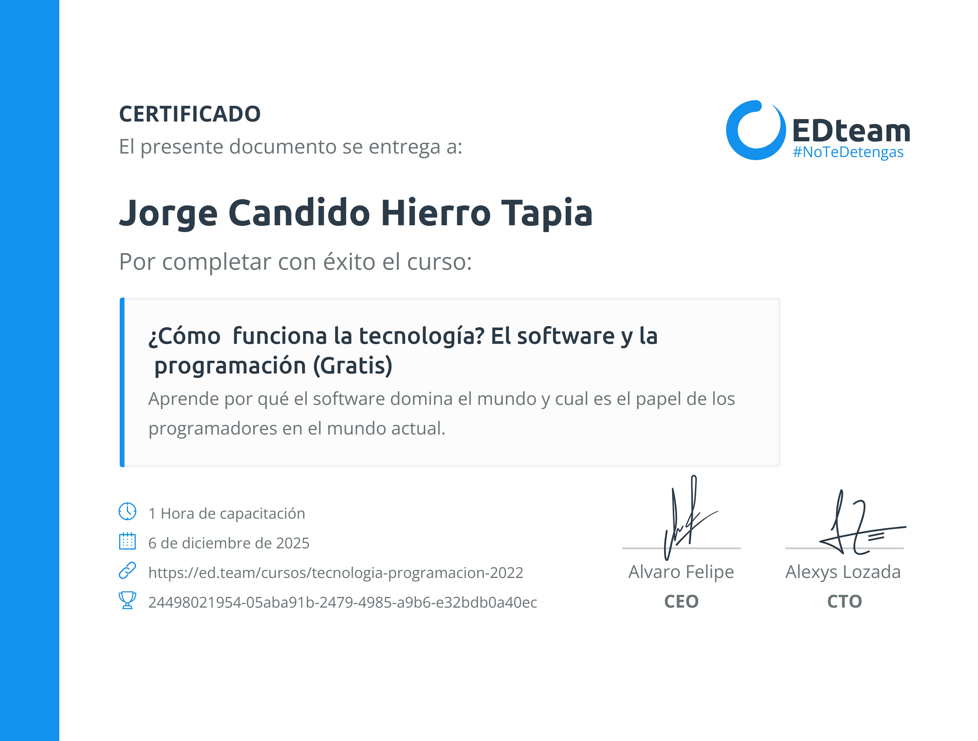 Certificado de curso