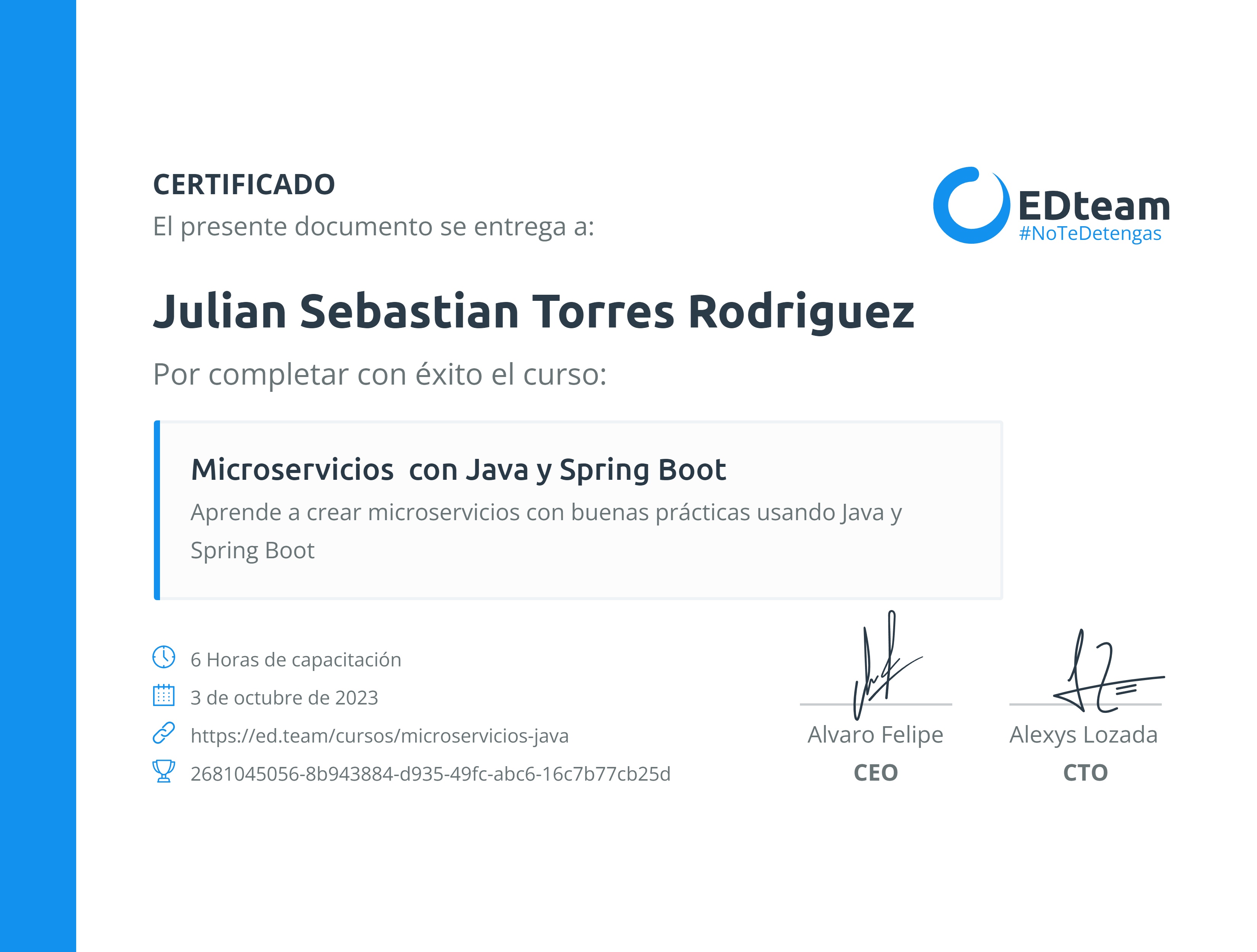 Certificado de curso