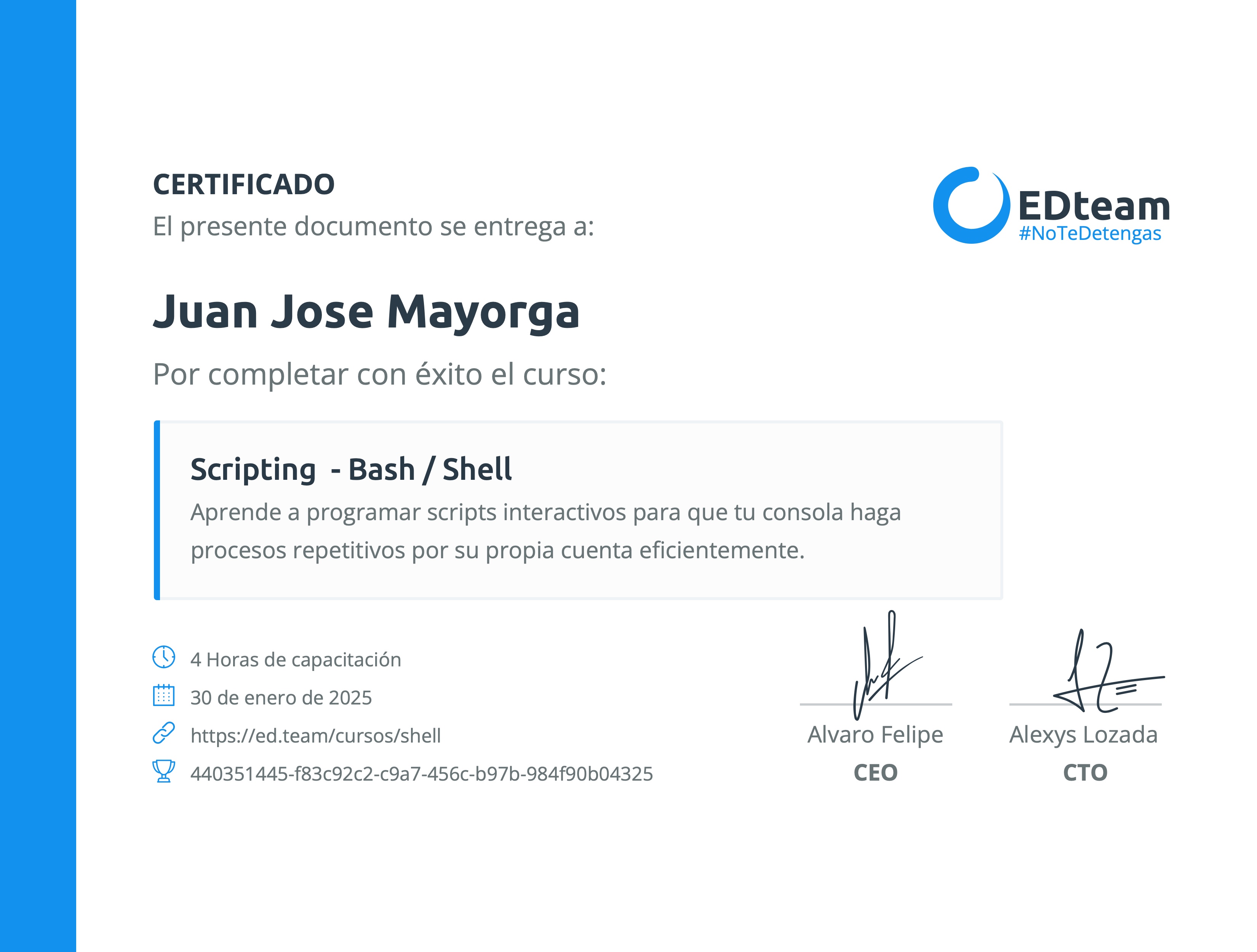 Certificado de curso