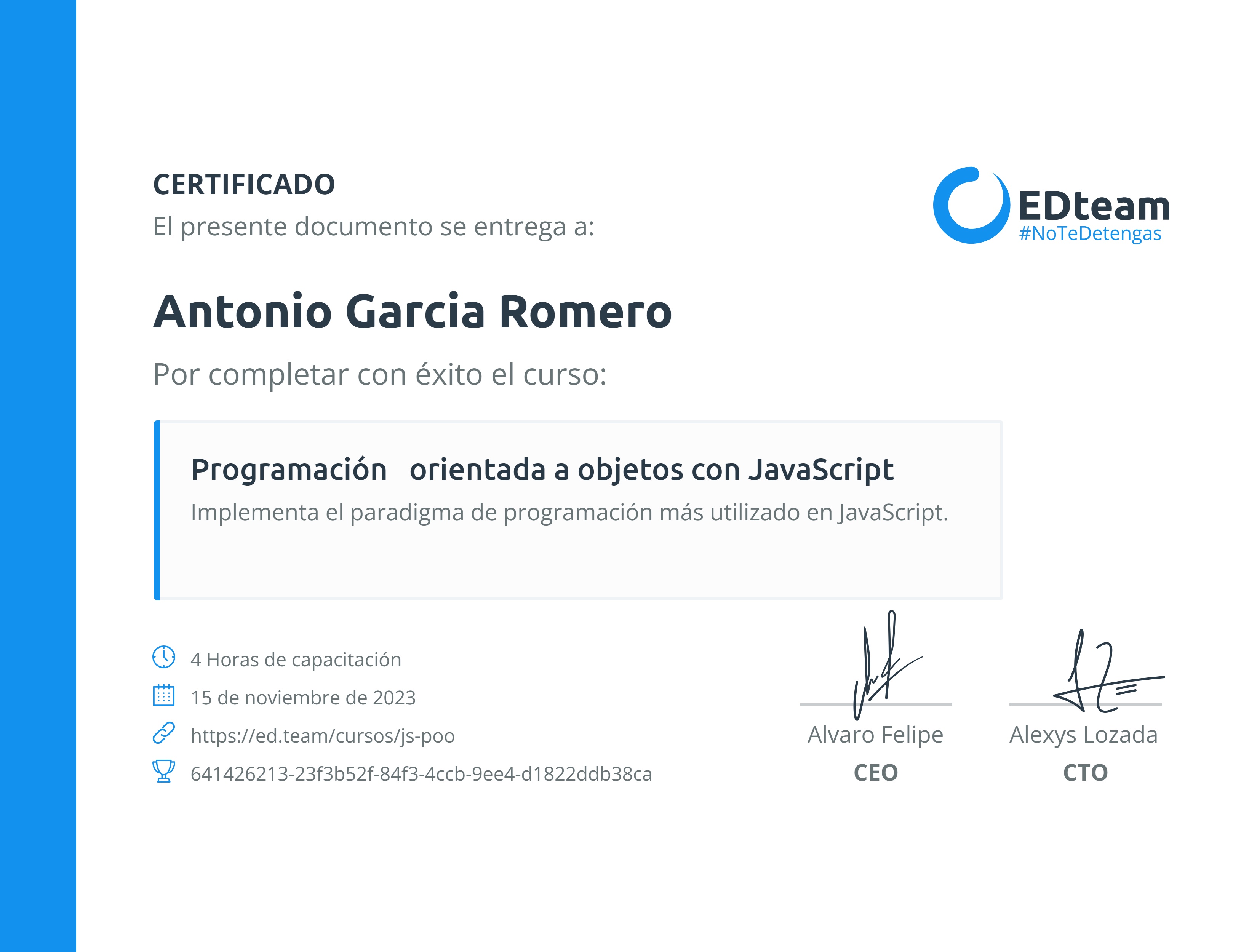 Certificado de curso