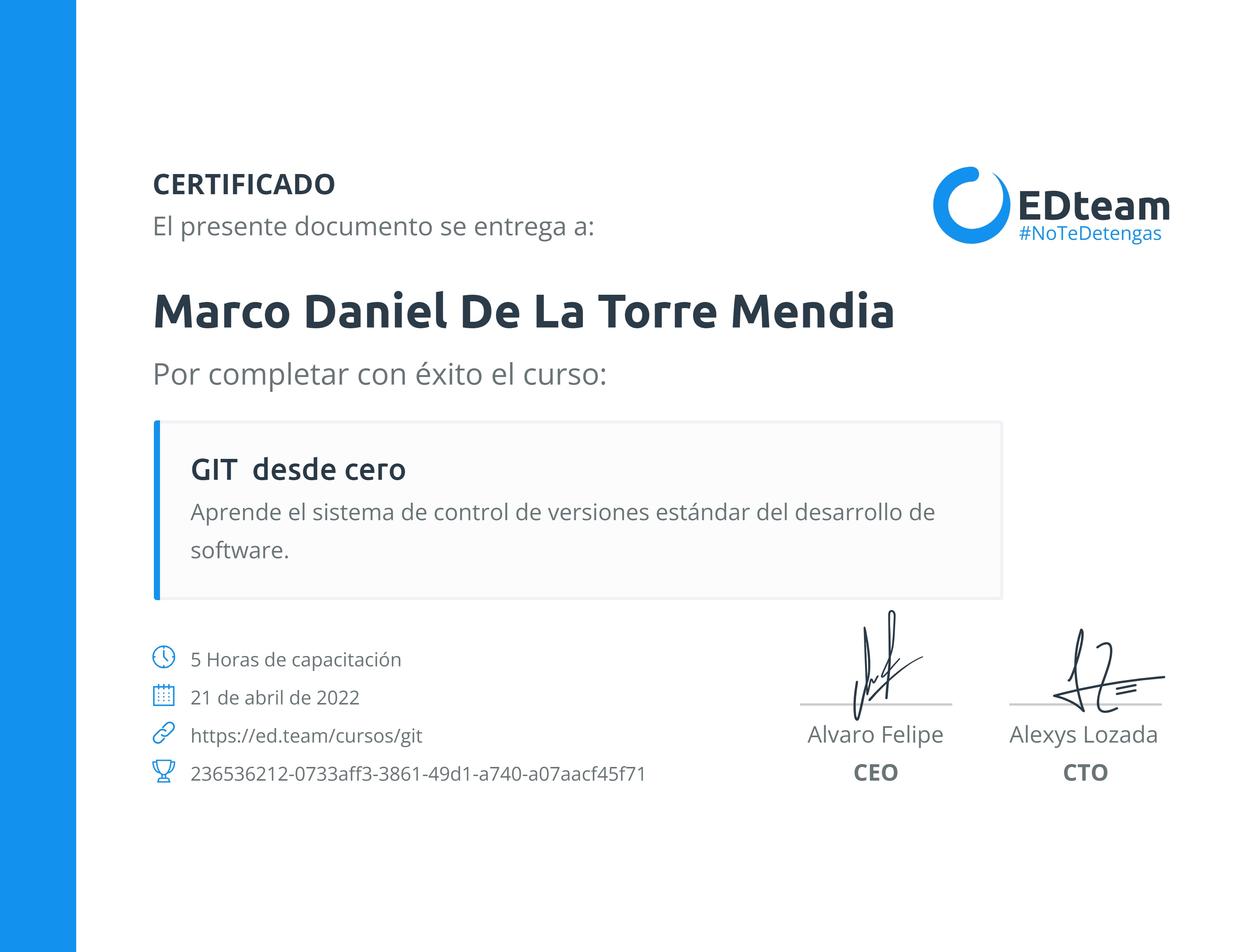 Certificado de curso