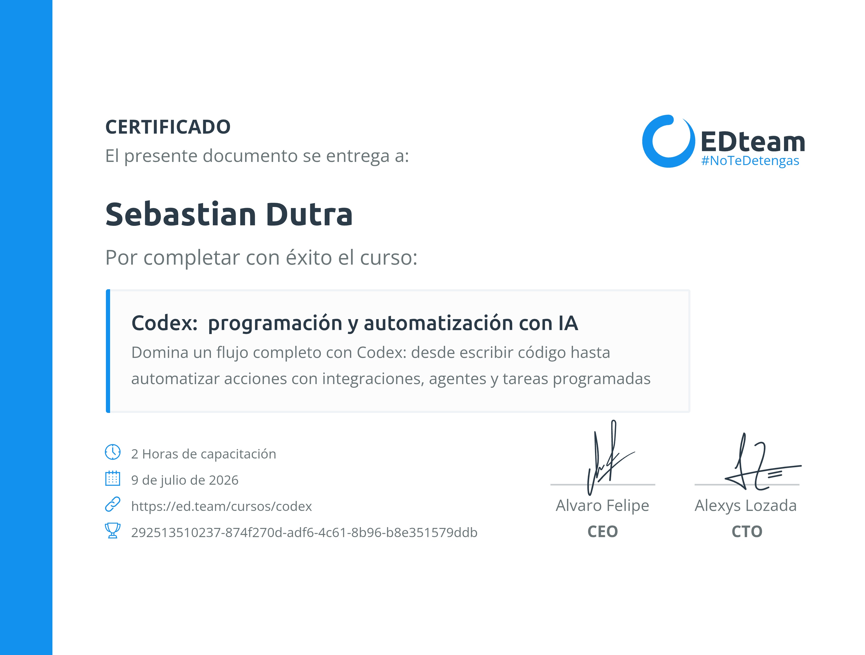 Certificado de curso