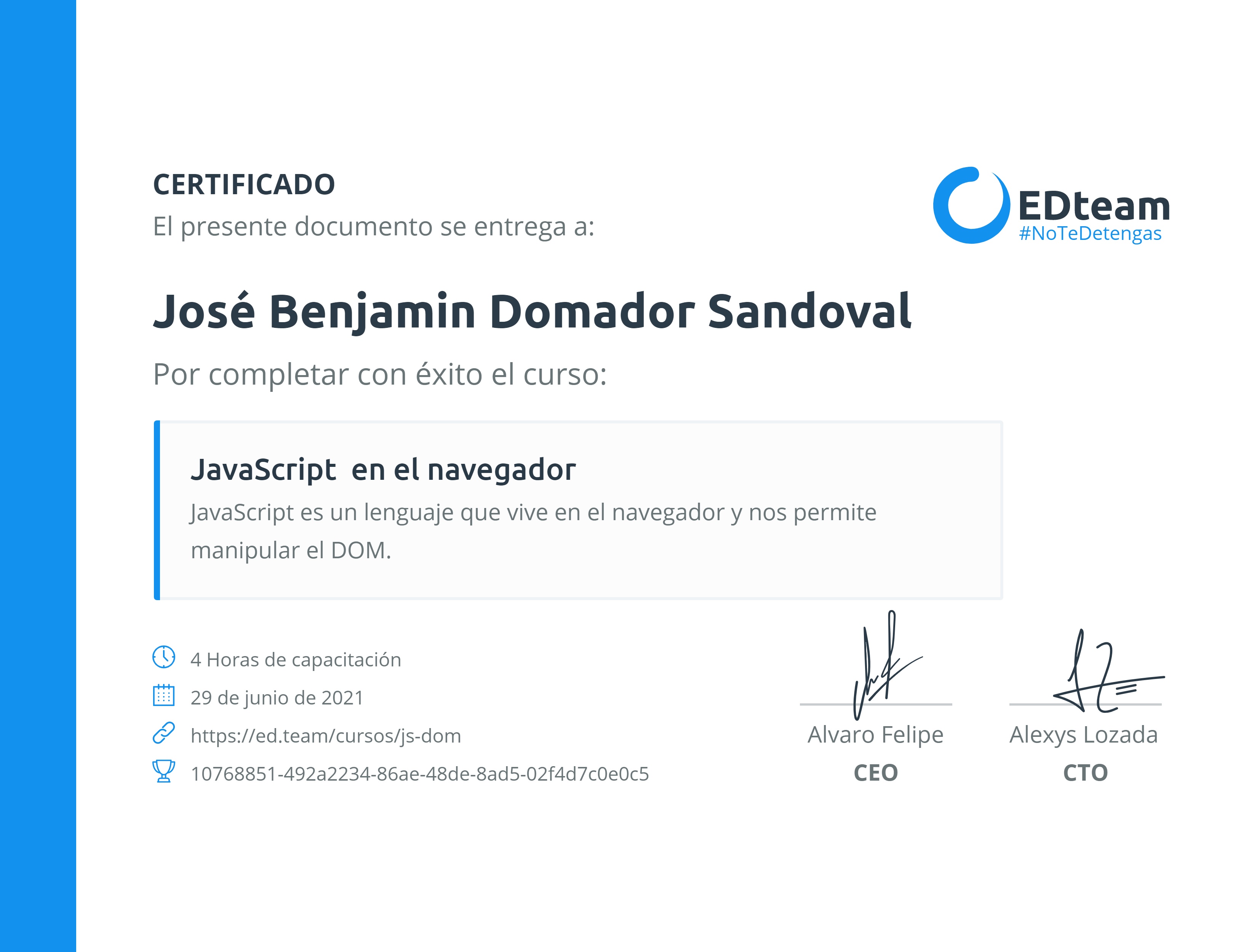 Certificado de curso