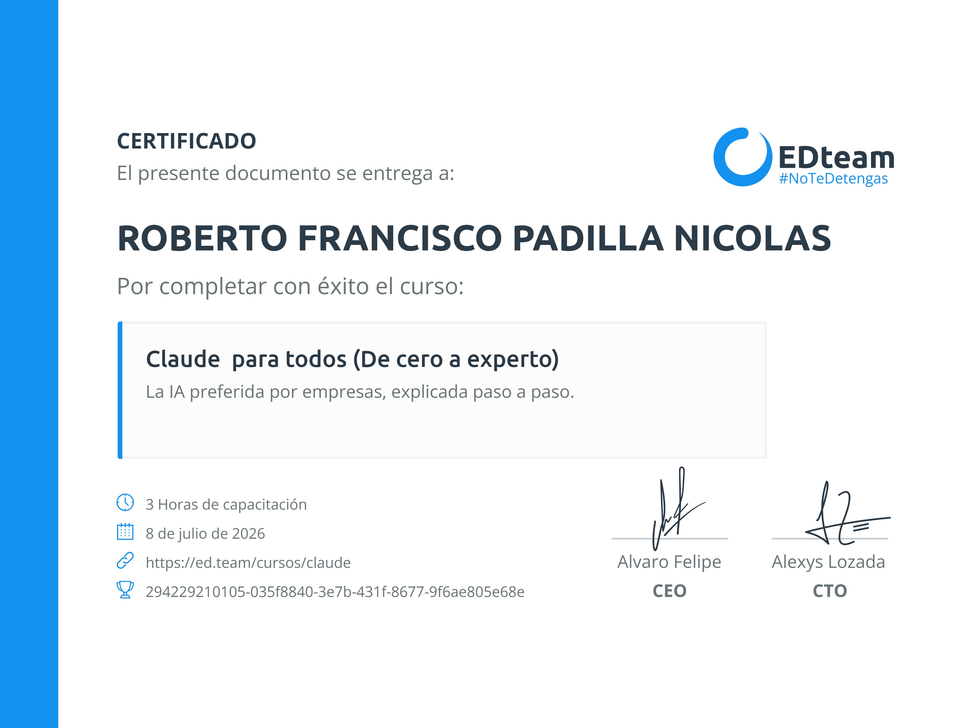 Certificado de curso