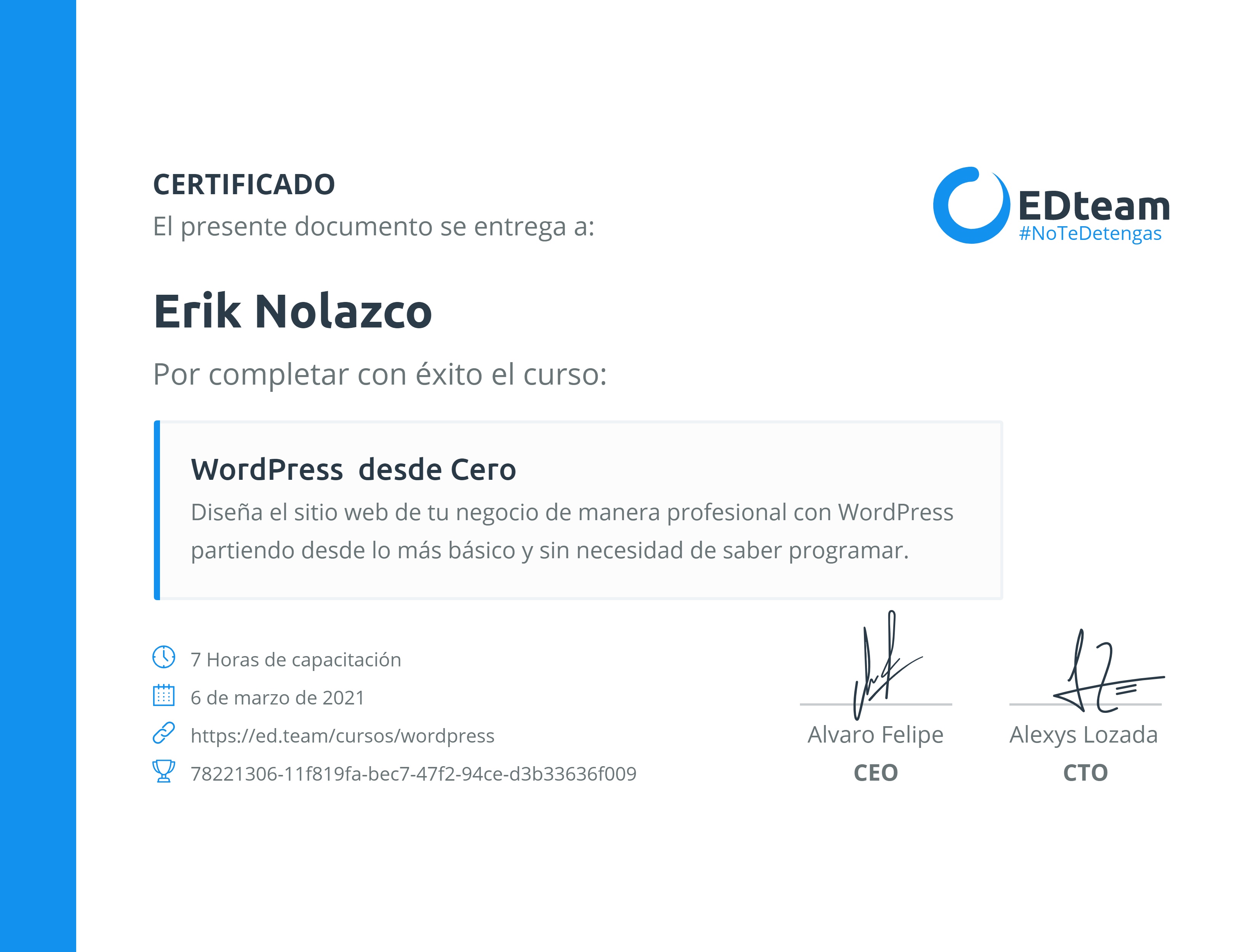 Certificado de curso