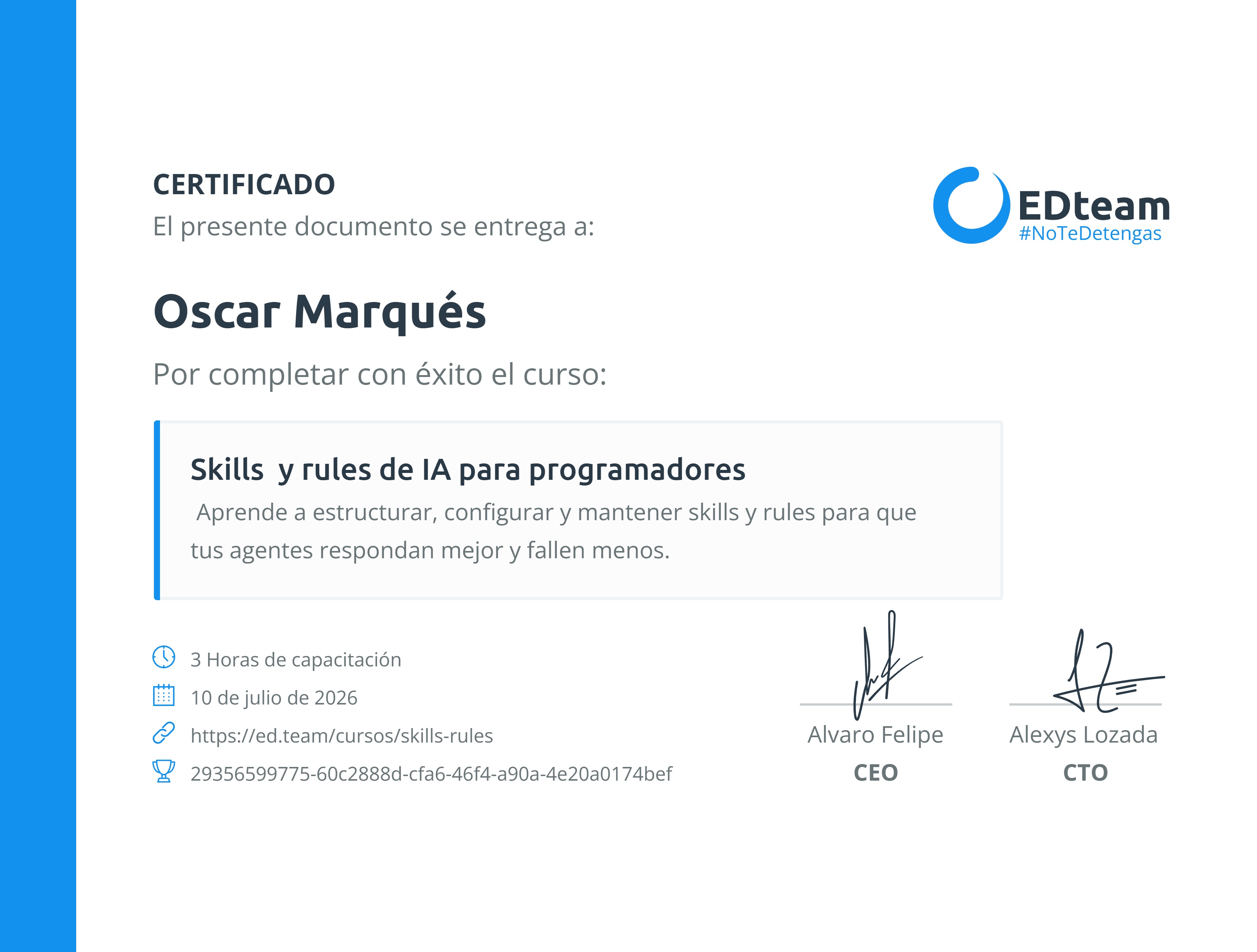 Certificado de curso