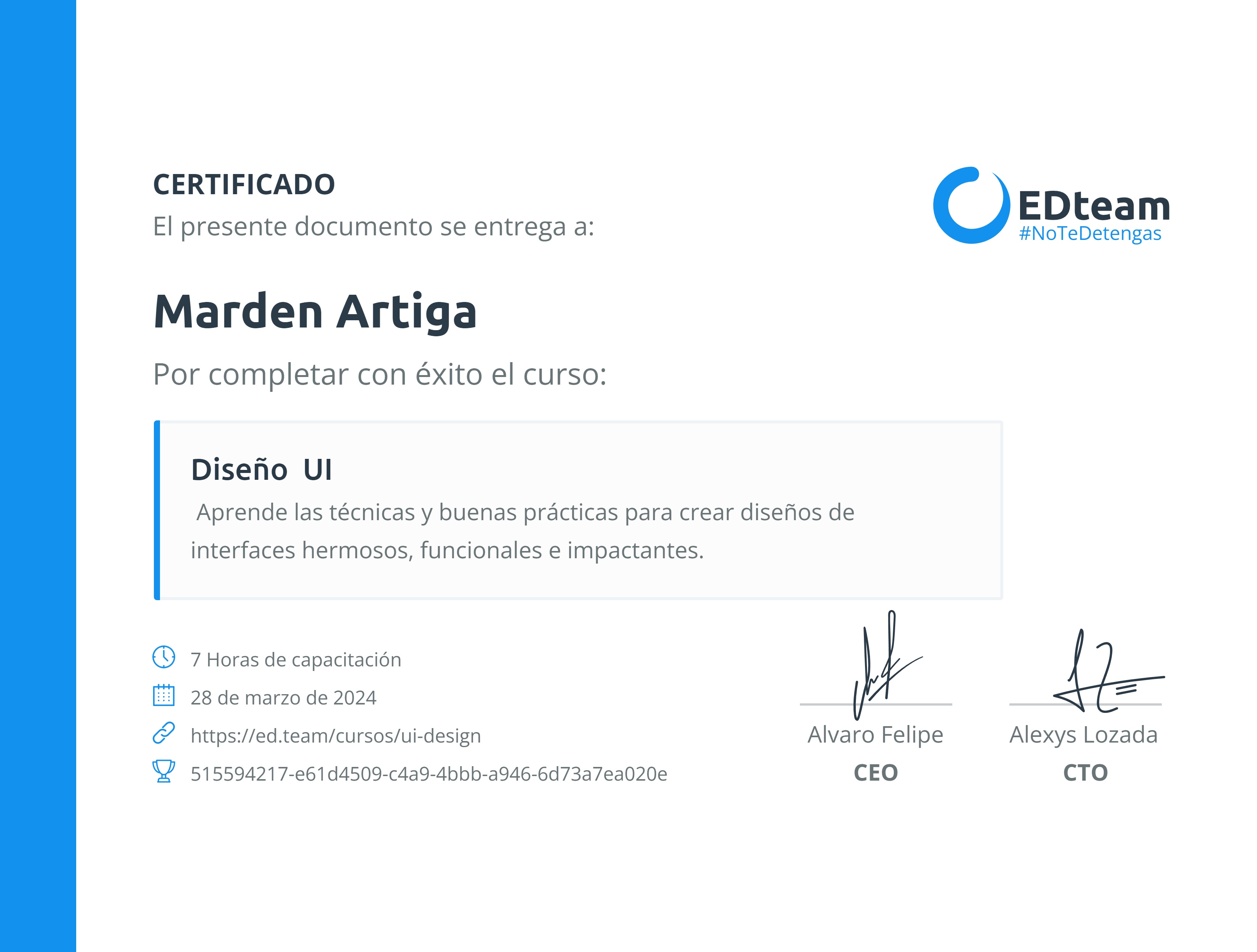 Certificado de curso