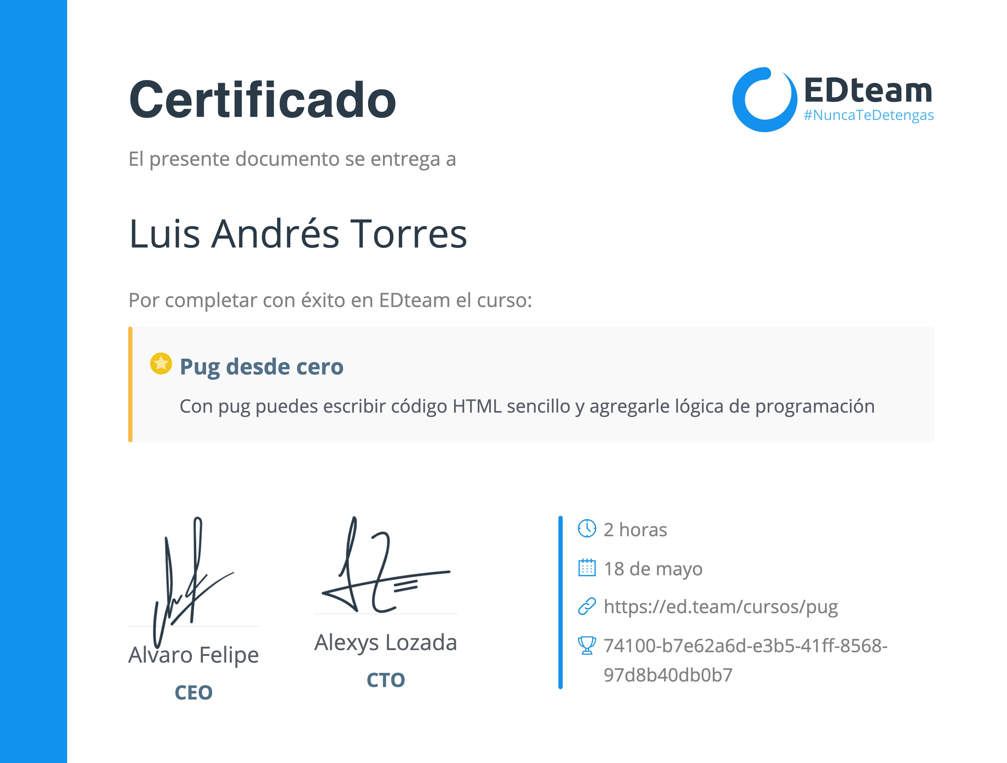 Certificado de curso