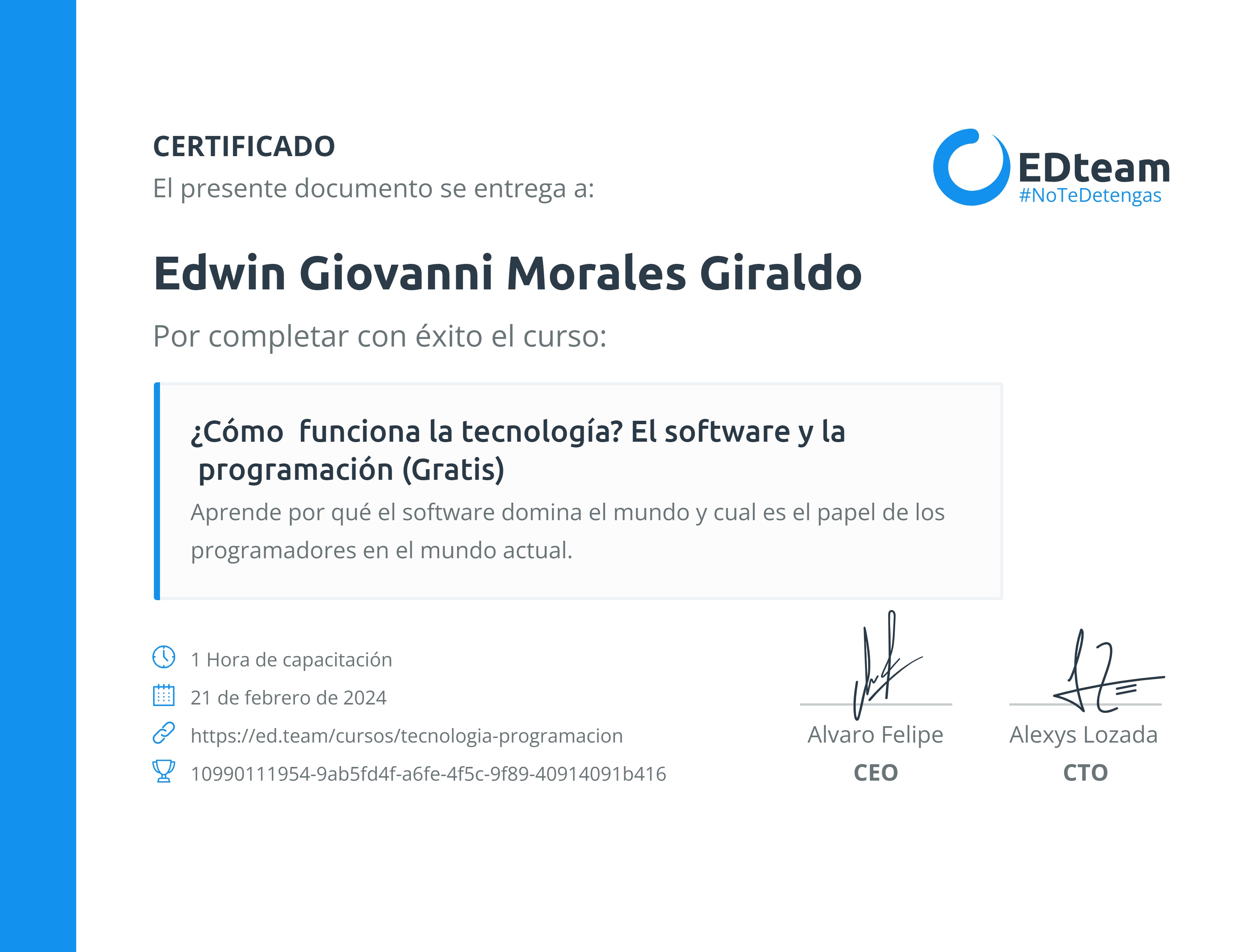 Certificado de curso