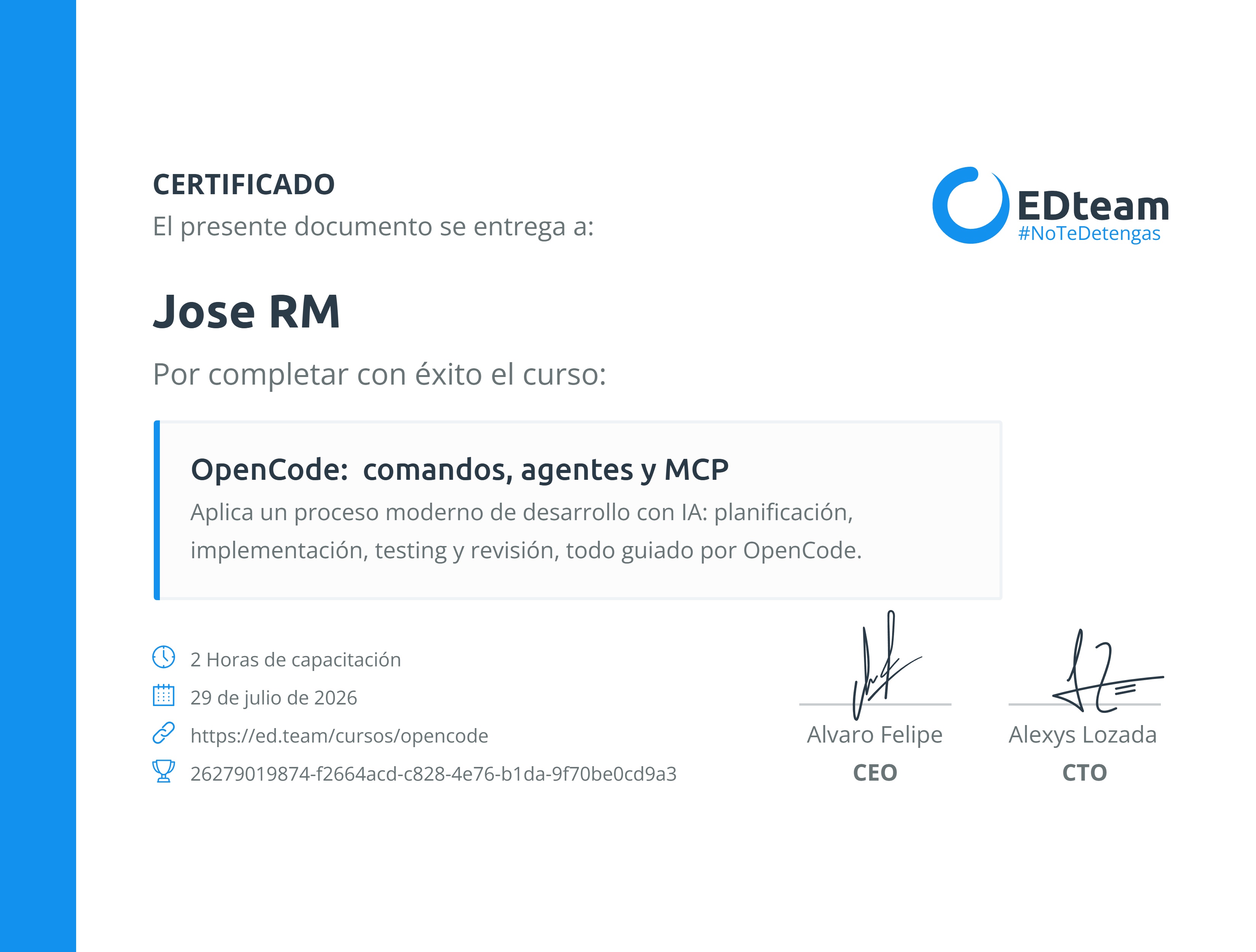 Certificado de curso