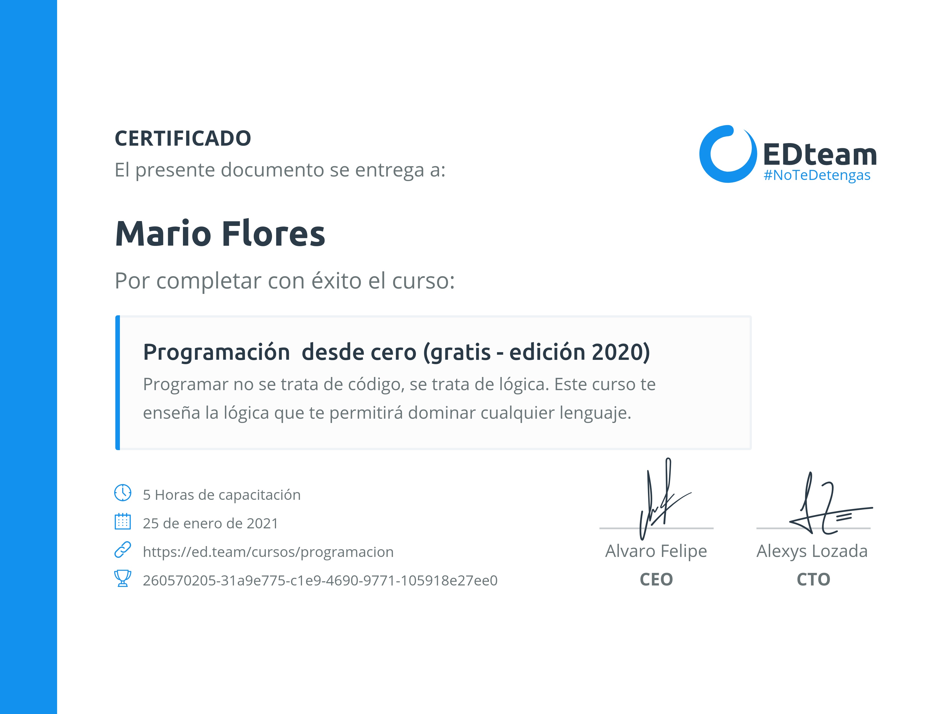 Certificado de curso
