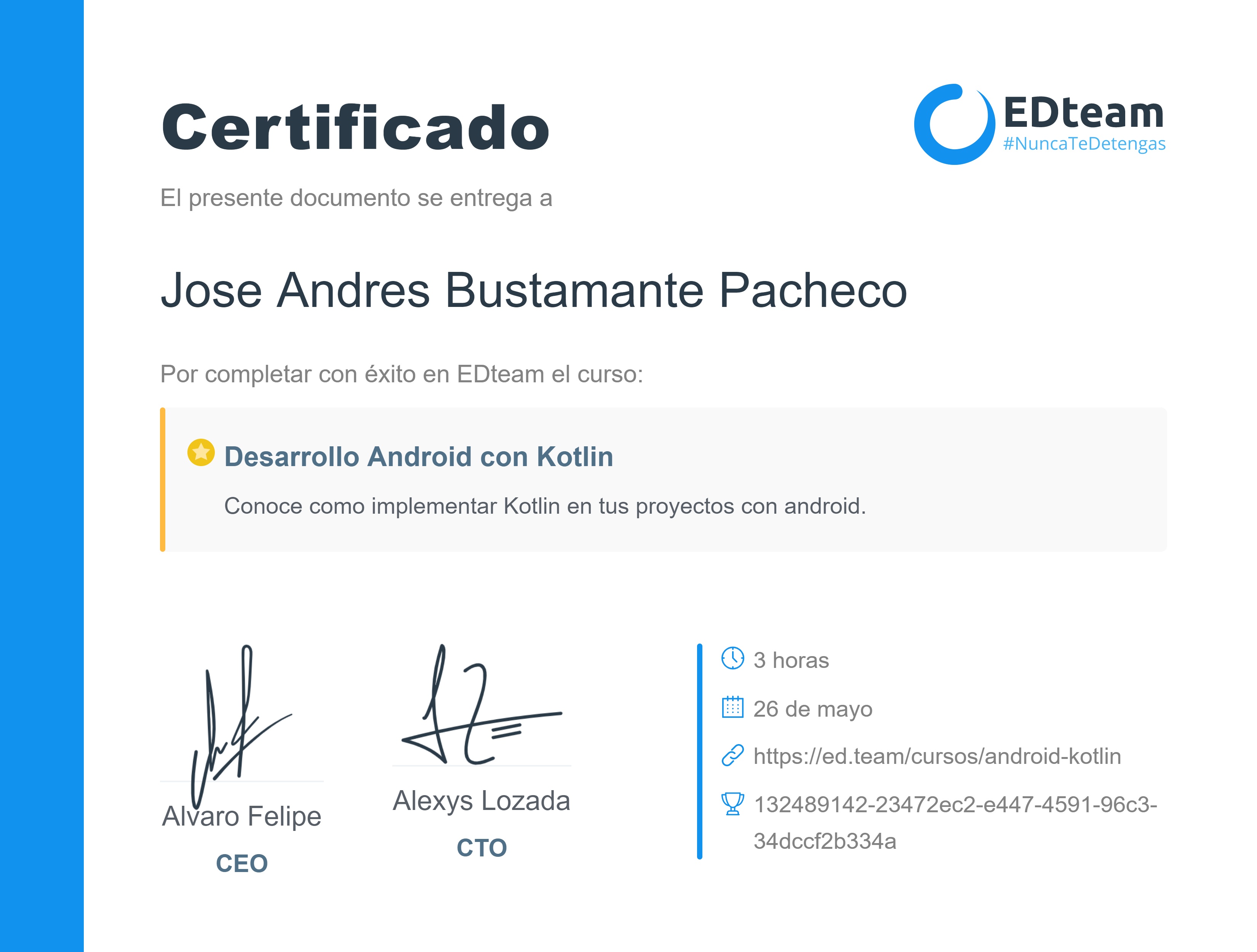 Certificado de curso