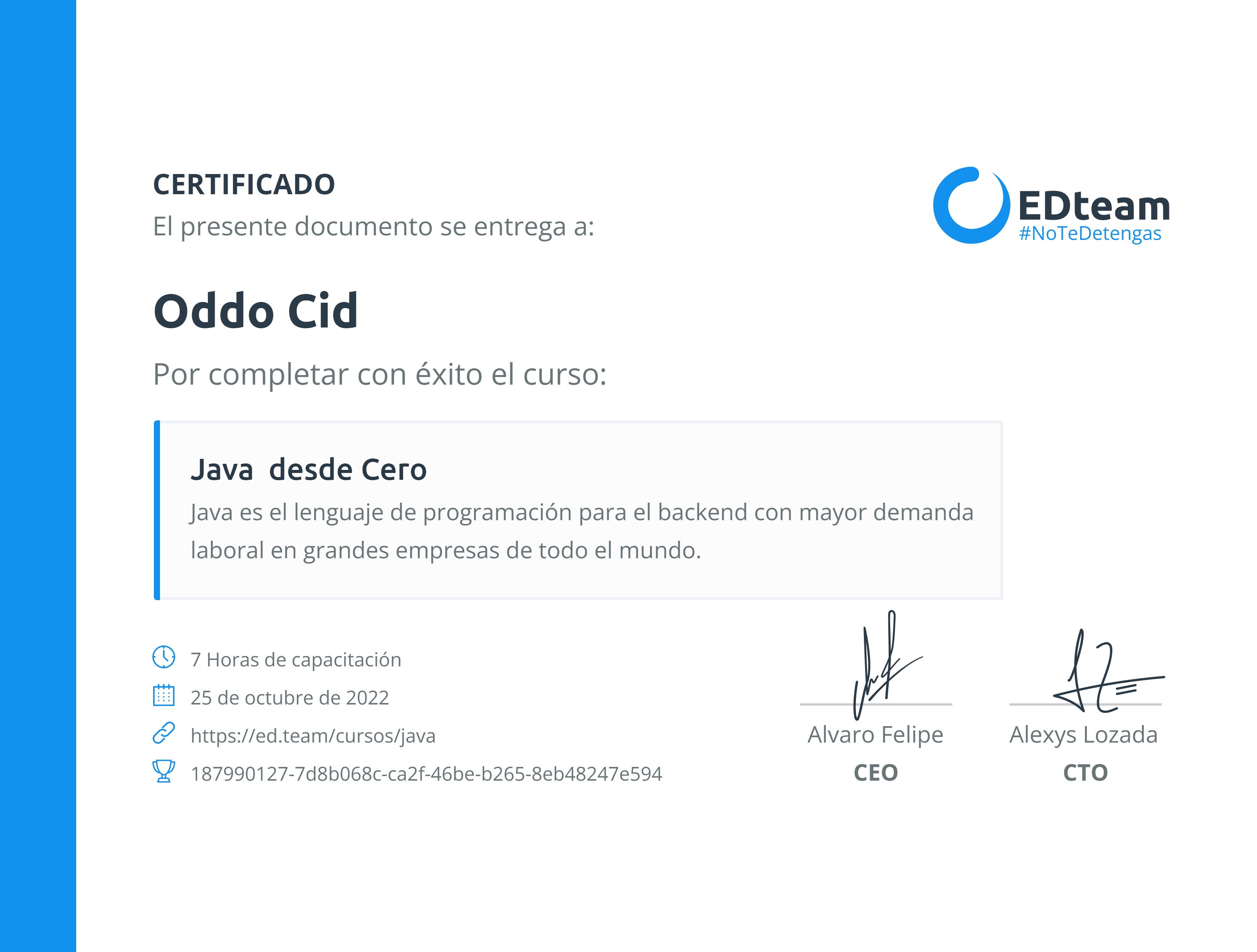 Certificado de curso