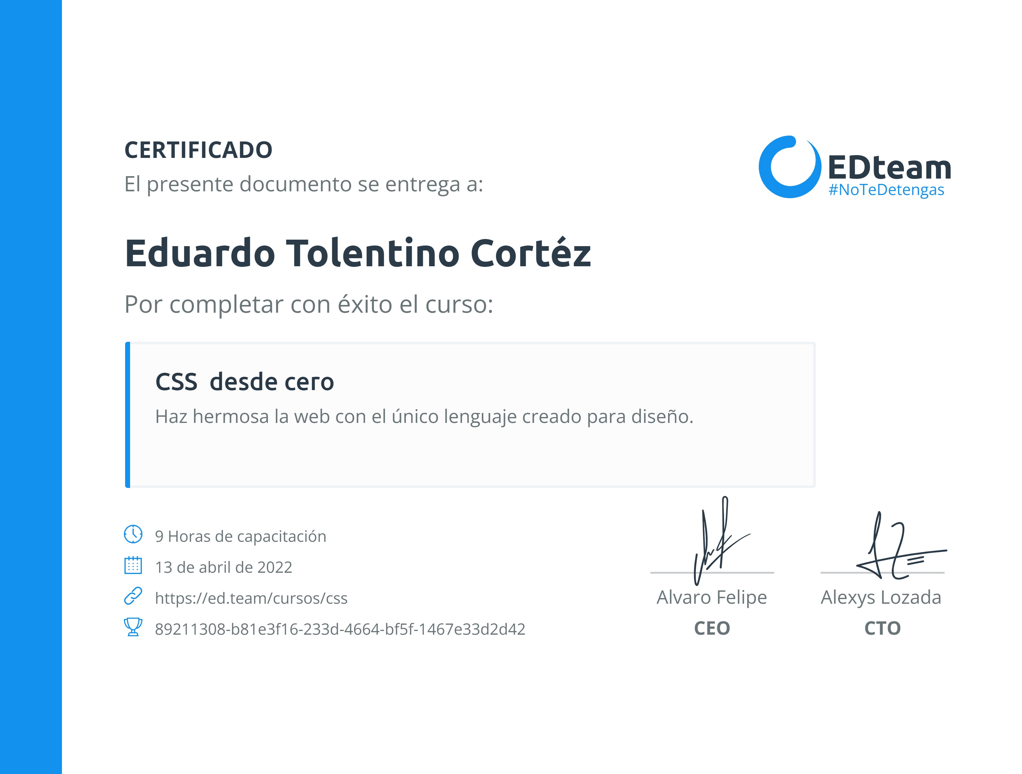 Certificado de curso