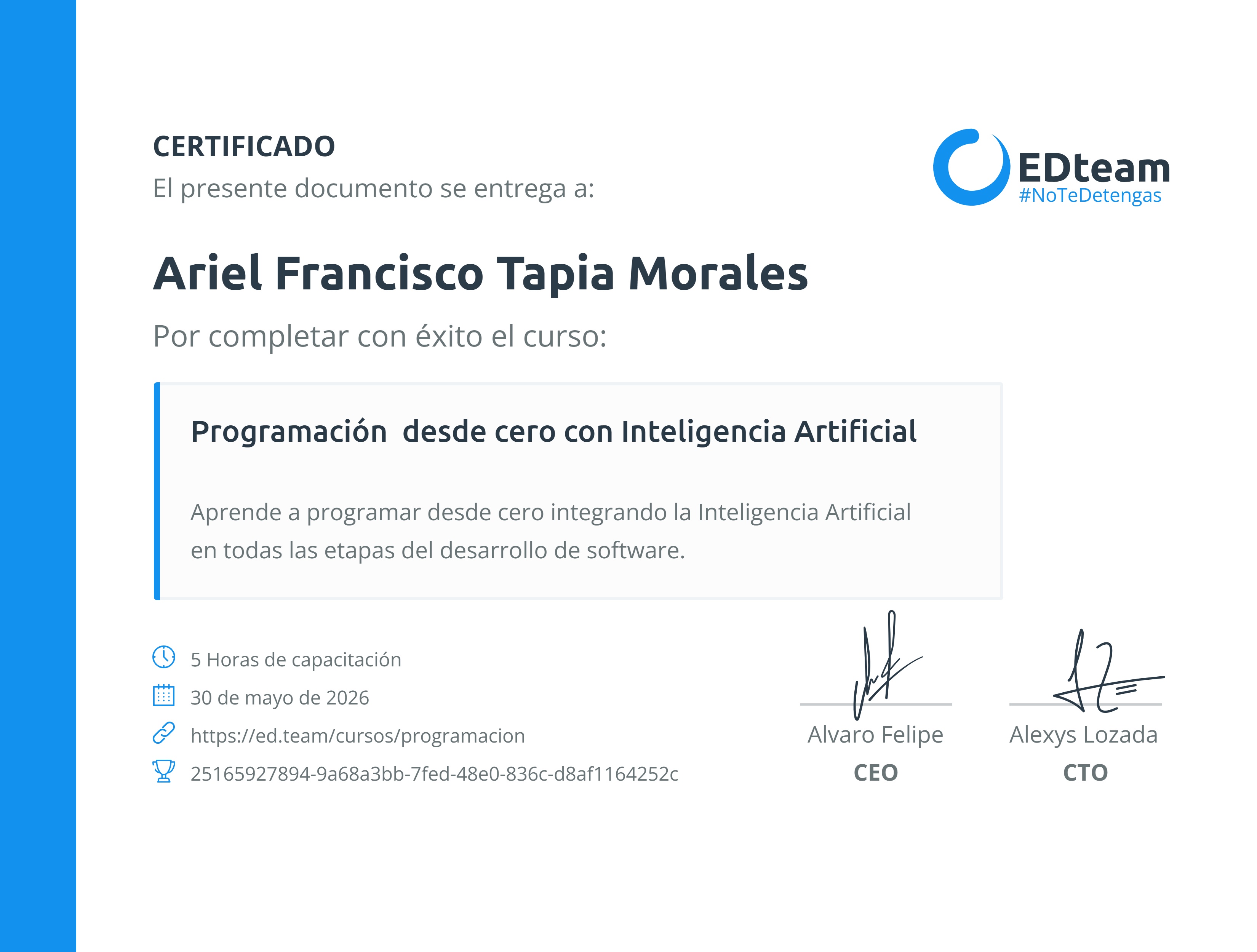 Certificado de curso