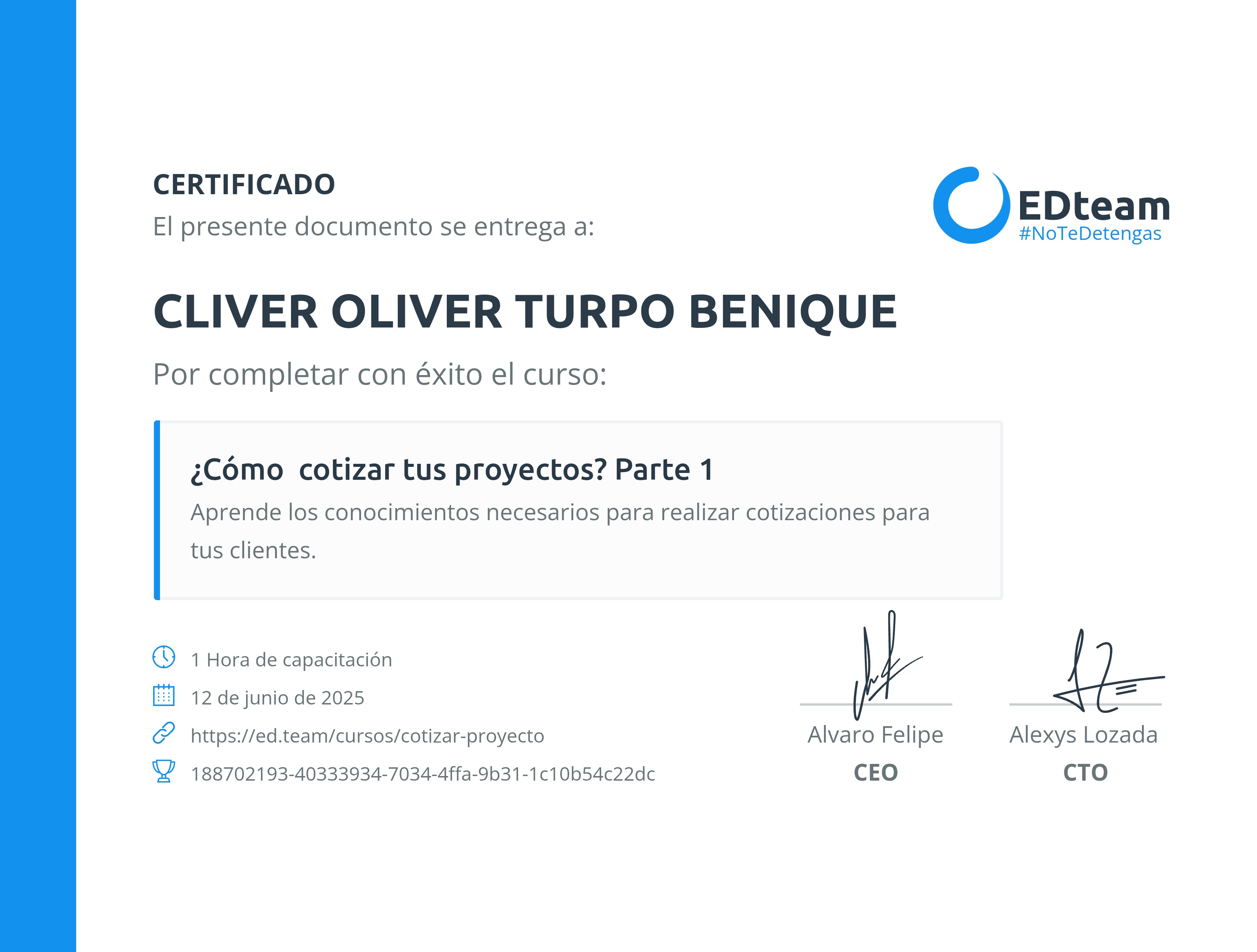 Certificado de curso